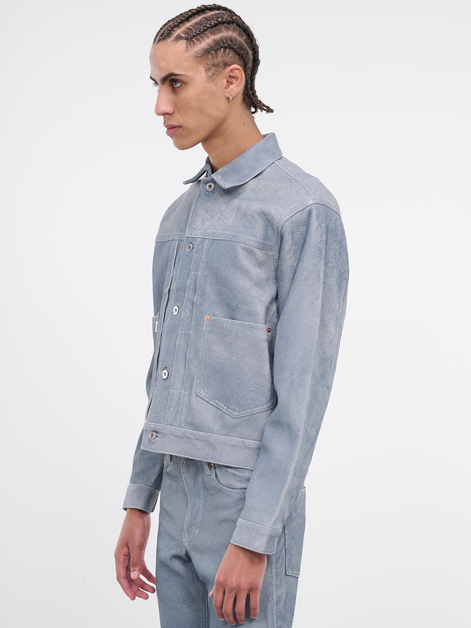 Gill Leather Denim Jacket (23AWLA15-GILL-INDIGO)