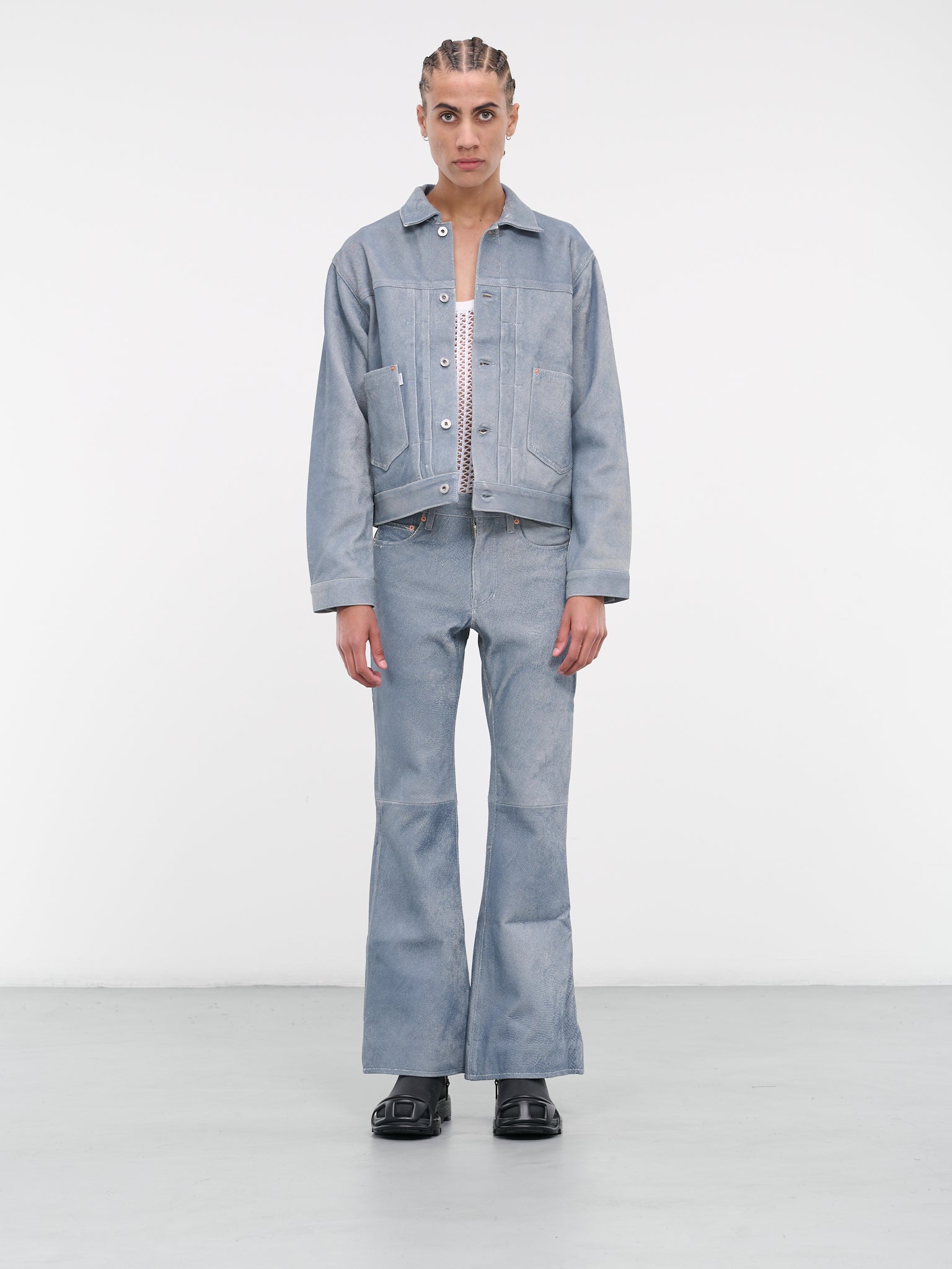 Gill Leather Denim Jacket (23AWLA15-GILL-INDIGO)