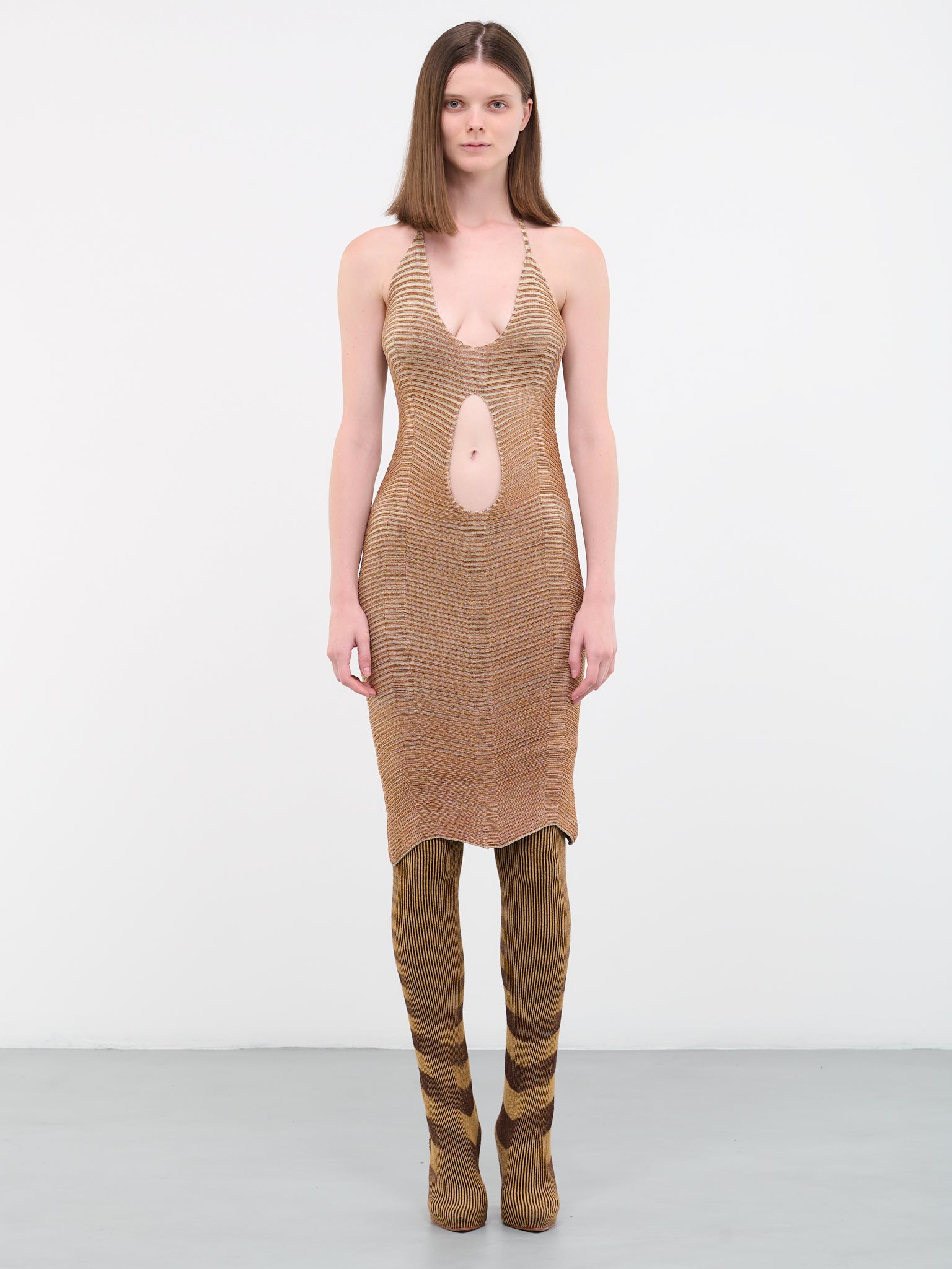 Keyhole Knit Dress (23DR023C-BRASS) Keyhole Knit Dress (23DR023C-BRASS)