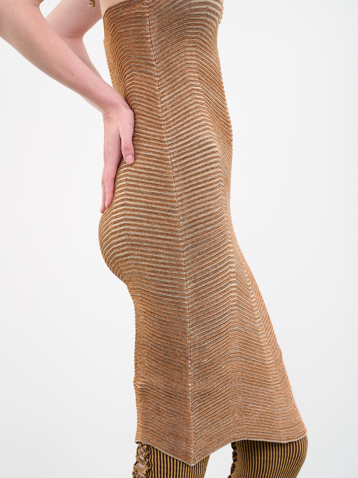 Keyhole Knit Dress (23DR023C-BRASS)