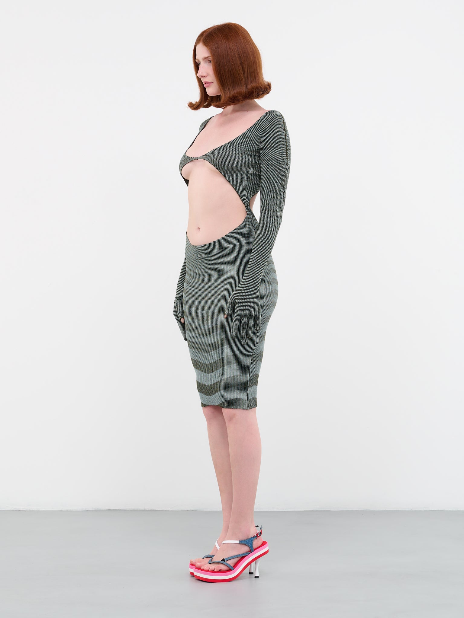 Gloved Knit Dress (23DR02D-LENTICULAR-SEAWEEDO)
