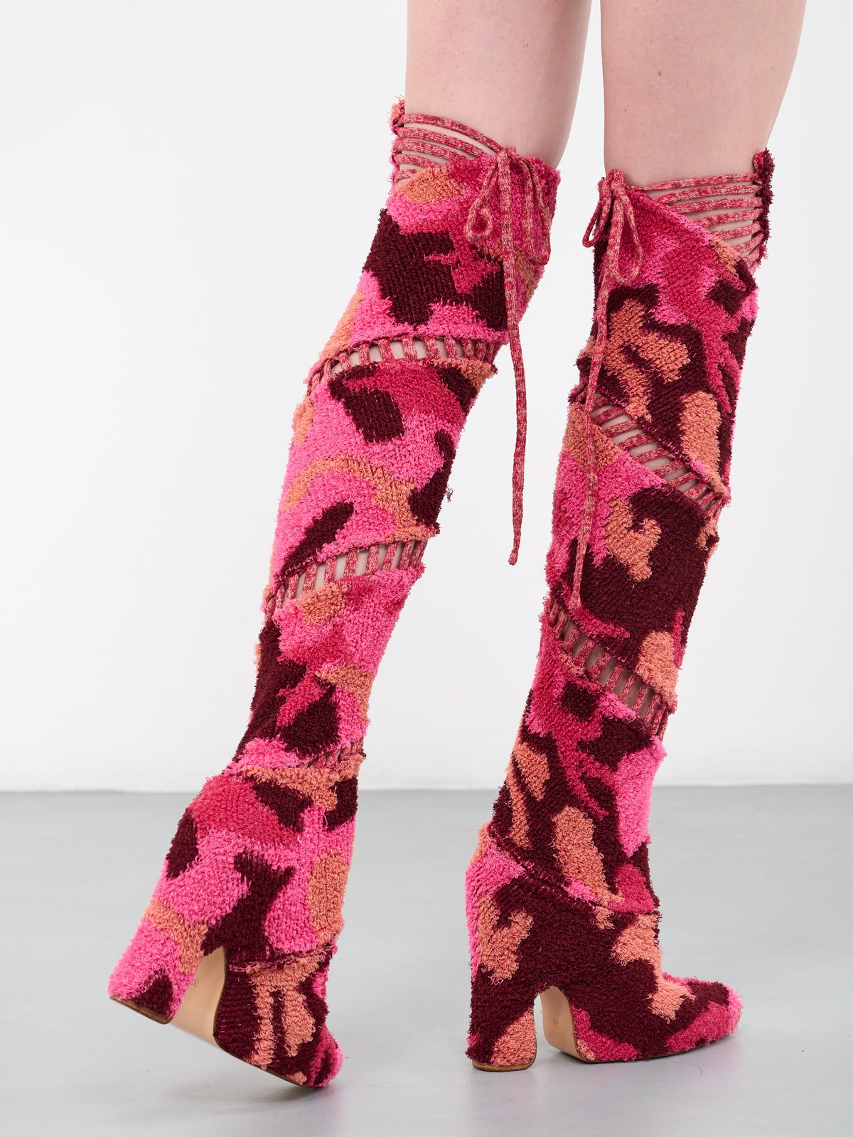 Knee-High Knit Boots (23SH02-CAMOPINK)