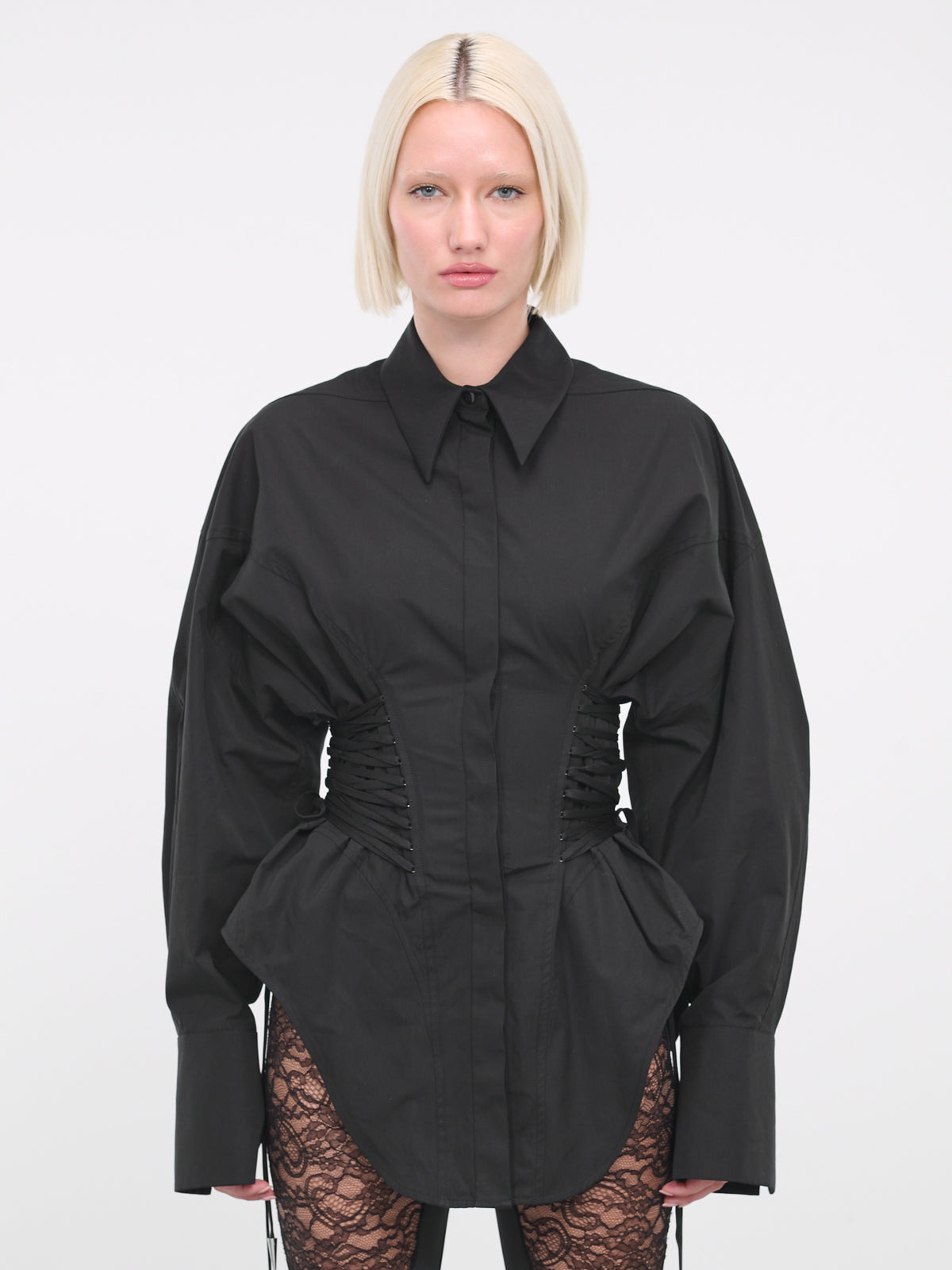 Laced-Up Shirt (23W1T00641259-BLACK)