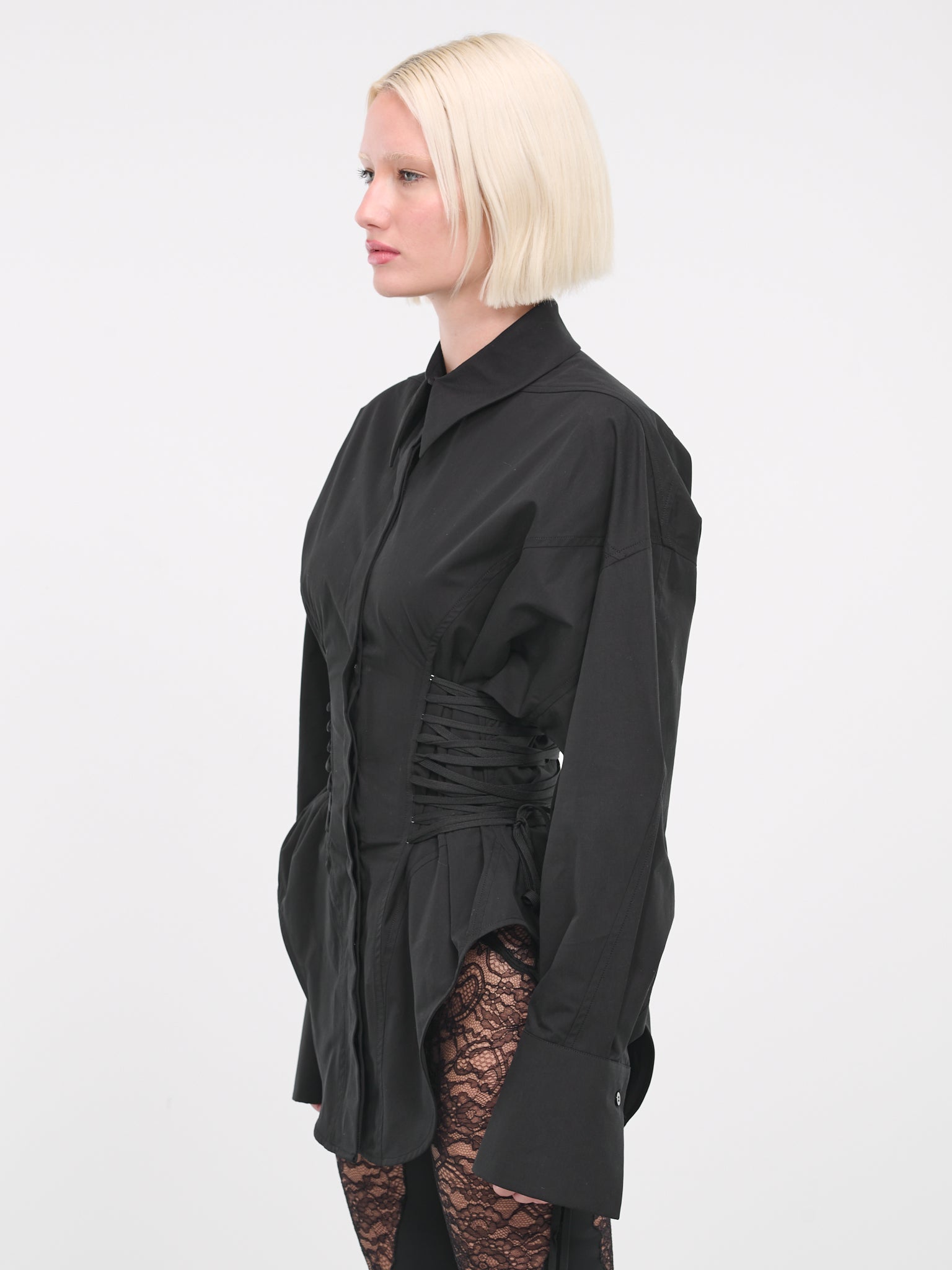 Laced-Up Shirt (23W1T00641259-BLACK)