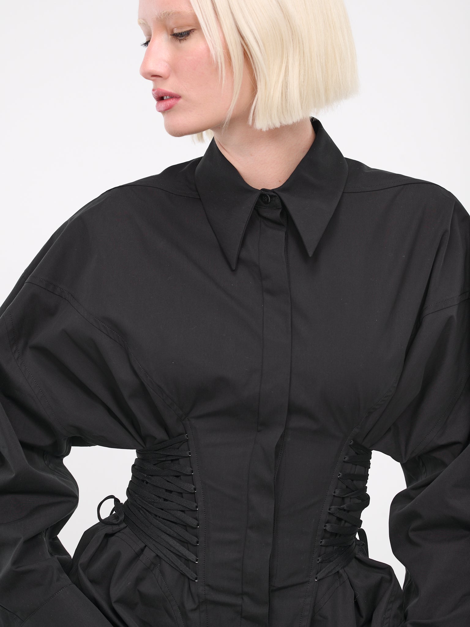 Laced-Up Shirt (23W1T00641259-BLACK)