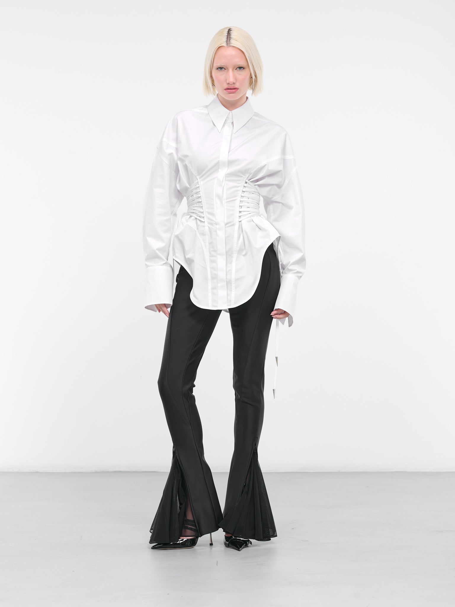 Laced-Up Shirt (23WT00641259-WHITE)