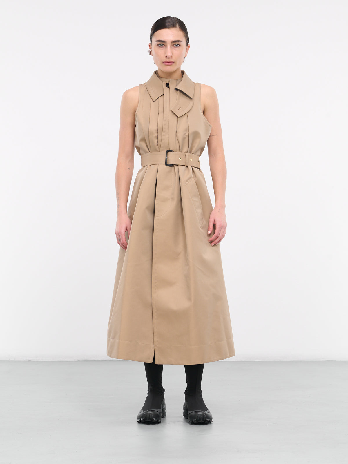 Cotton Gabardine Coat Dress (24-07074-651-BEIGE)