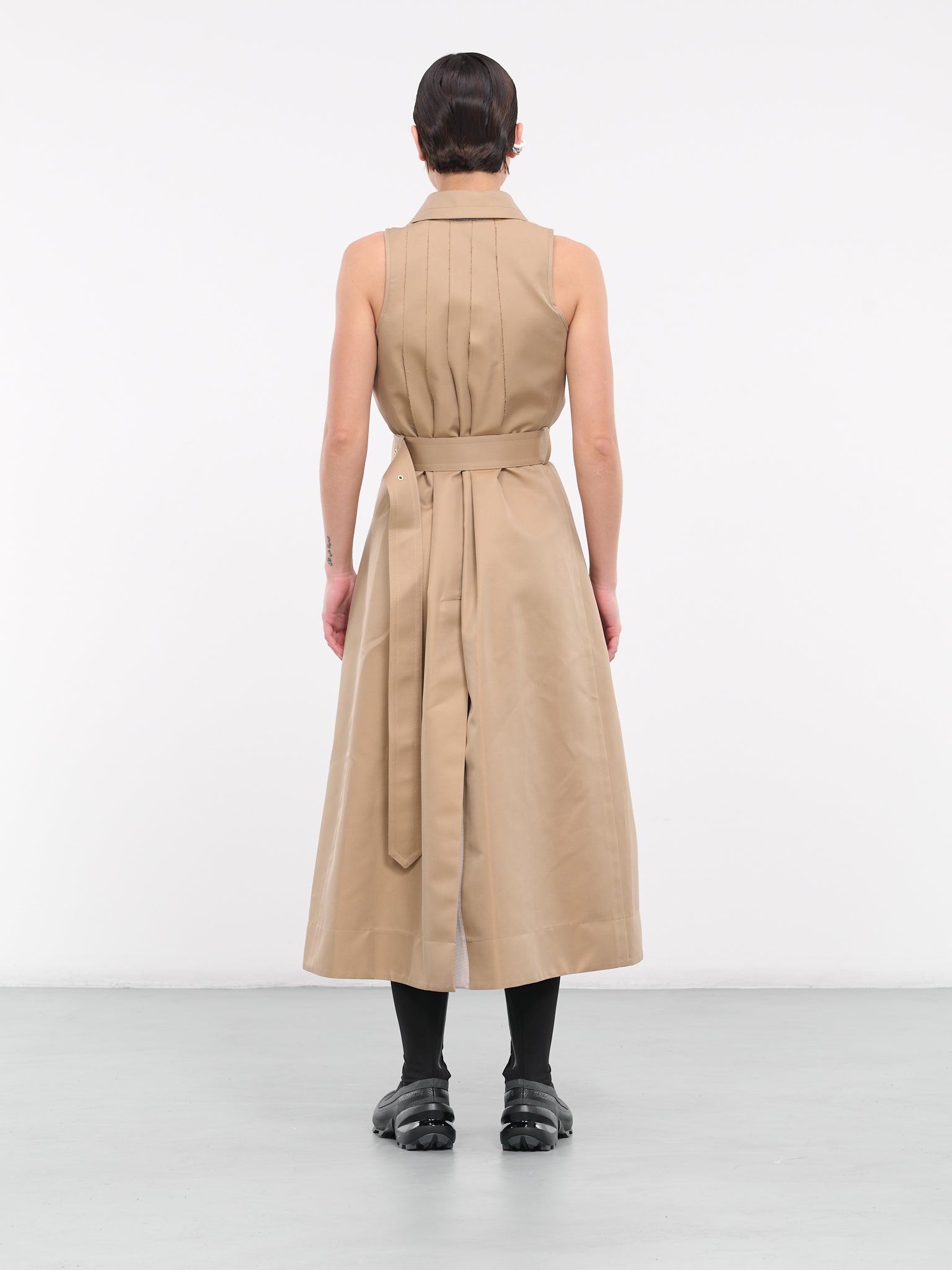 Cotton Gabardine Coat Dress (24-07074-651-BEIGE)