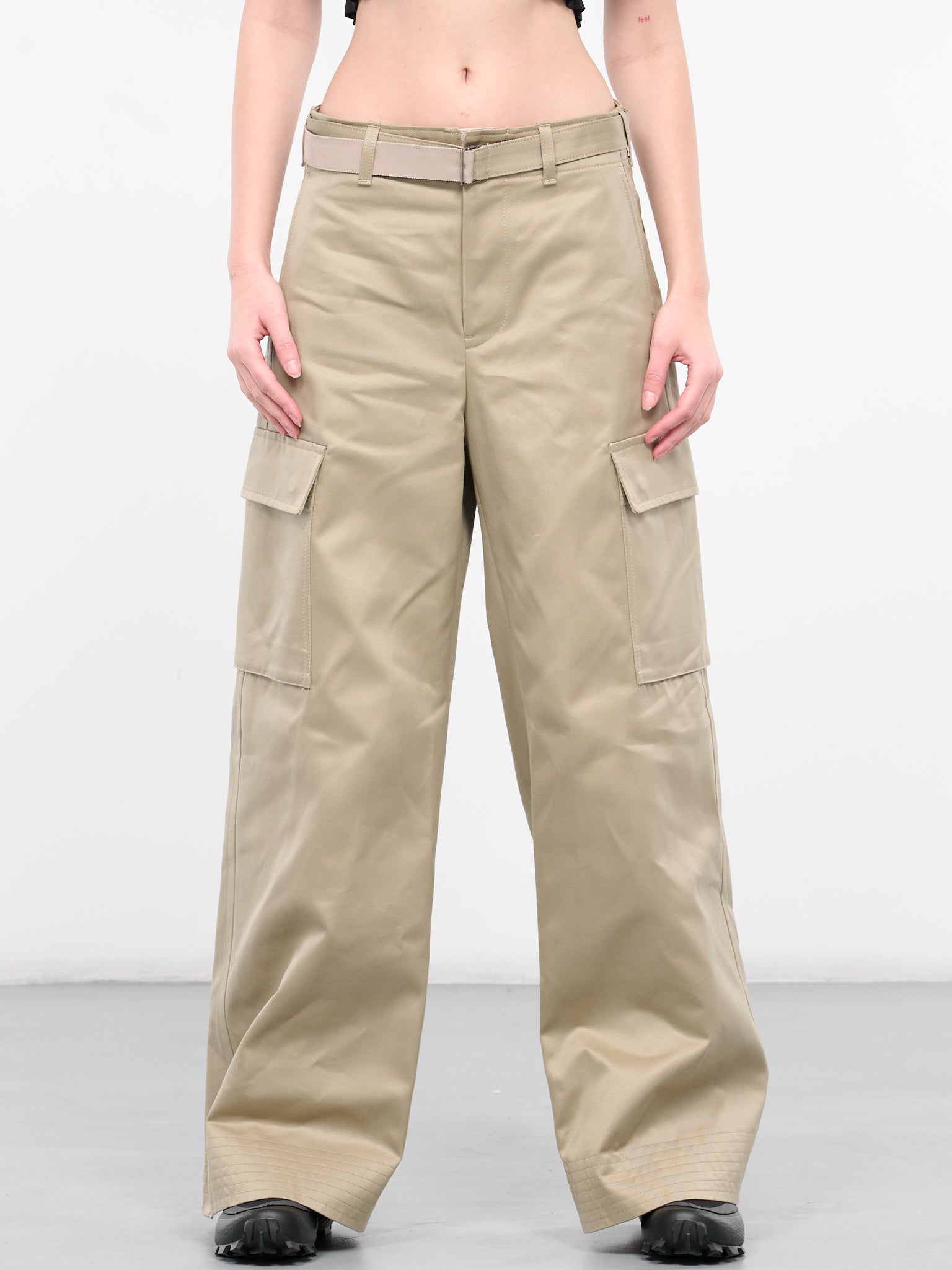 Belted Cargo Pants (24-07078-651-BEIGE)