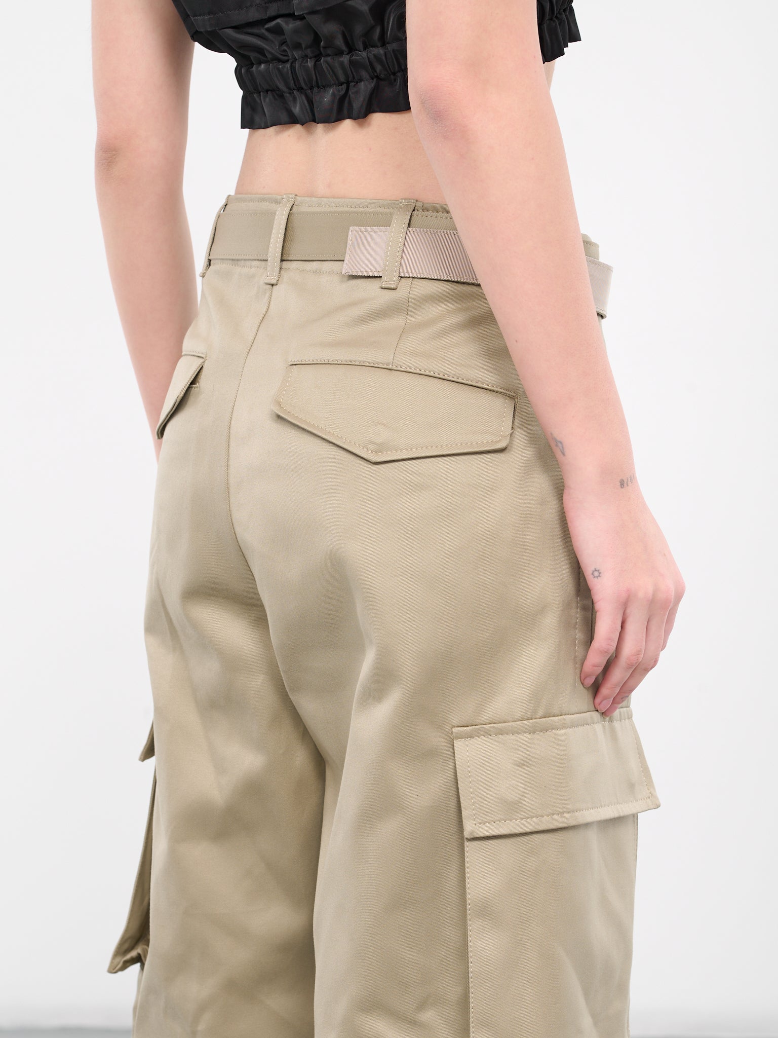 Belted Cargo Pants (24-07078-651-BEIGE)