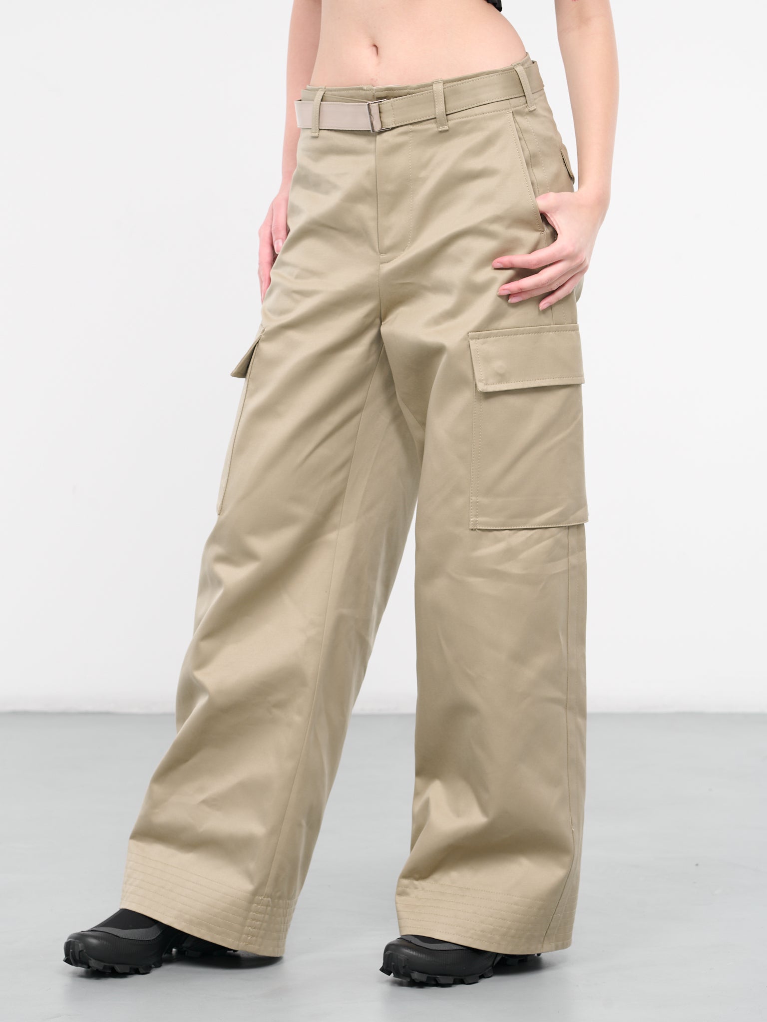 Belted Cargo Pants (24-07078-651-BEIGE)