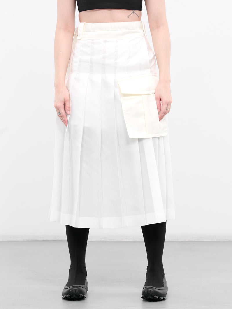 Nylon Twill Skirt (24-07246-151-OFF-WHITE)