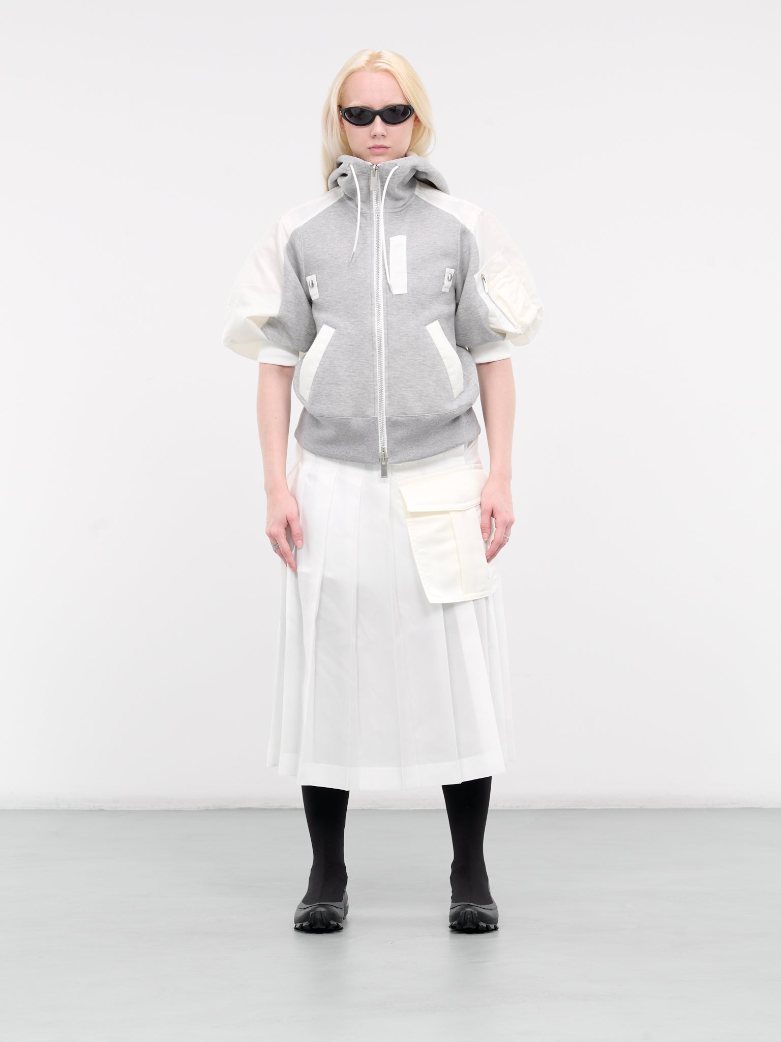 Nylon Twill Skirt (24-07246-151-OFF-WHITE)