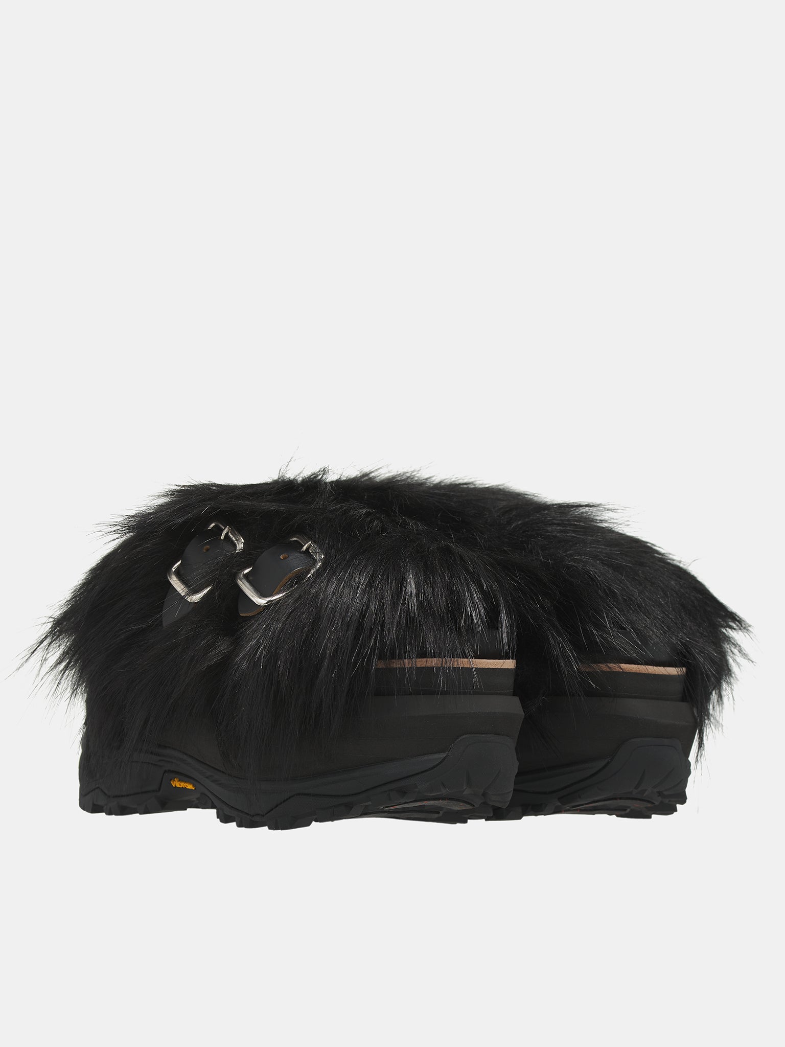 Faux Fur Sandals (24-07477-001-BLACK)