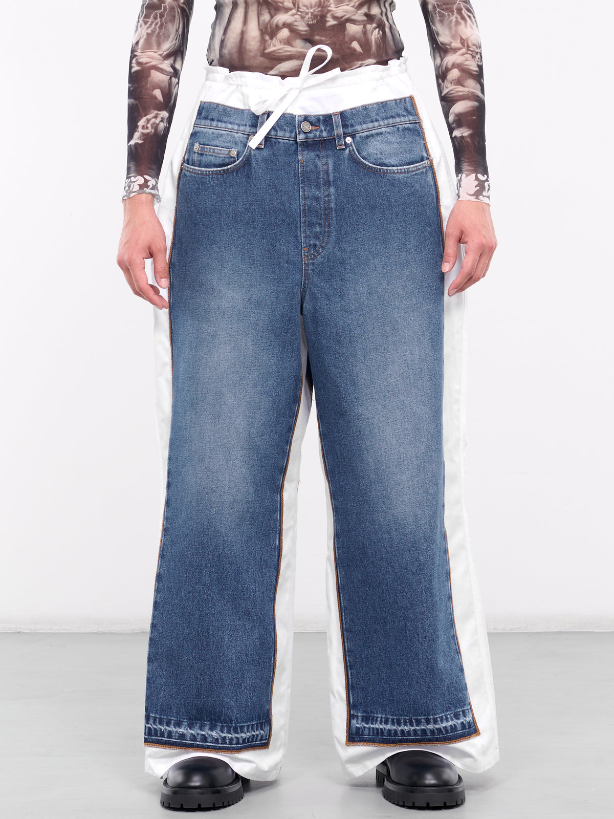 Denim Jean Detailed Pants (24-25-U-JE124I-D013-BLUE-WHITE)