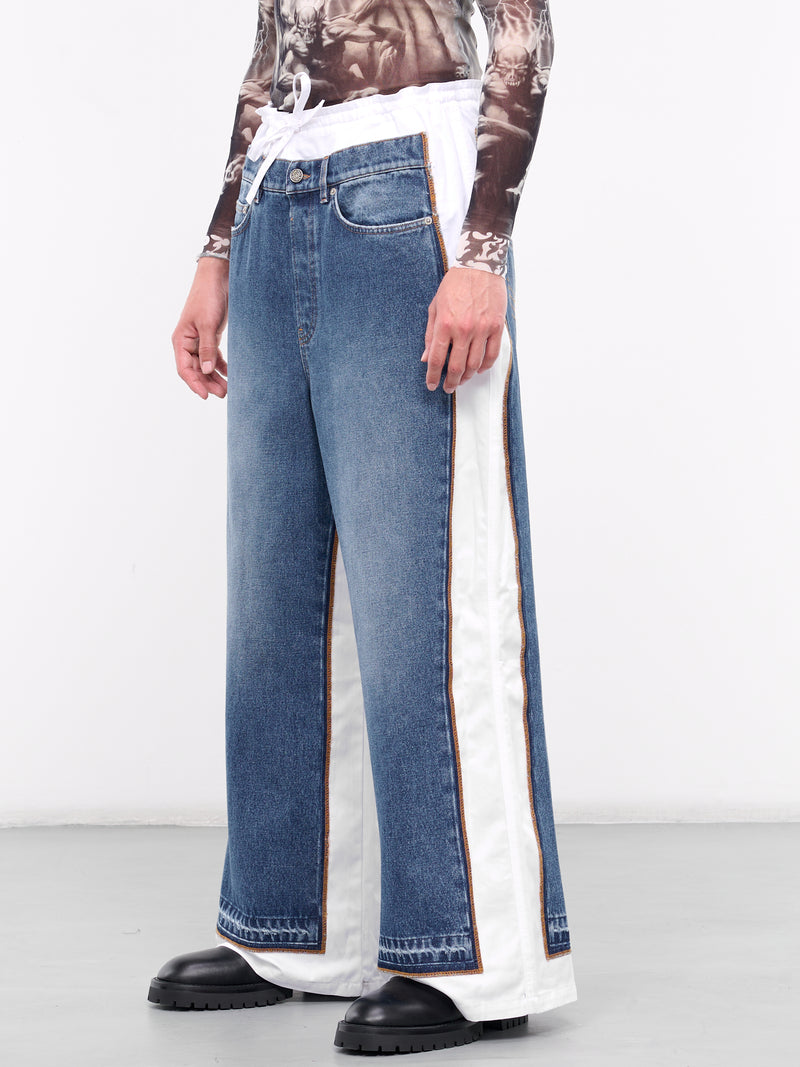Denim Jean Detailed Pants (24-25-U-JE124I-D013-BLUE-WHITE)