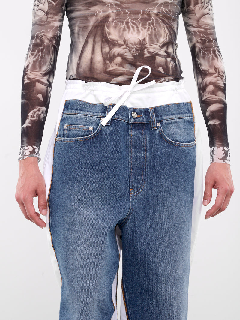 Denim Jean Detailed Pants (24-25-U-JE124I-D013-BLUE-WHITE)