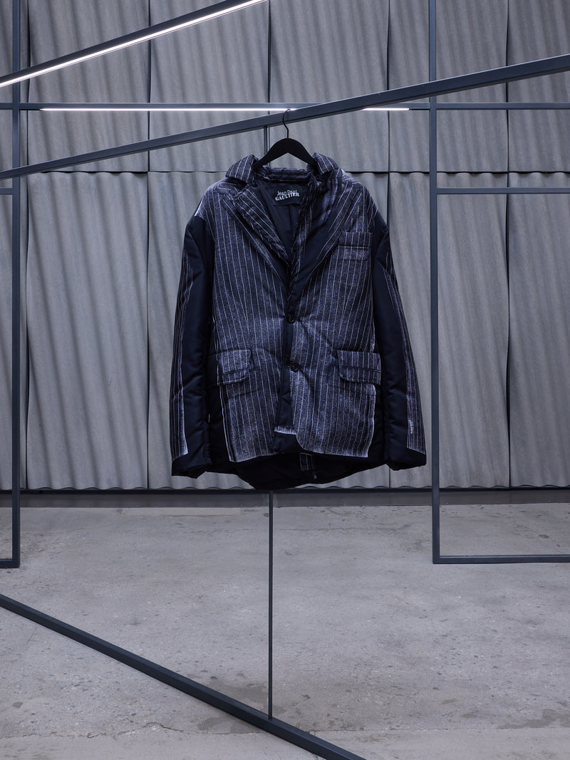 The Trompe L'oeil Padded Jacket (24-30-F-VE056-C532-BLACK-WHITE)