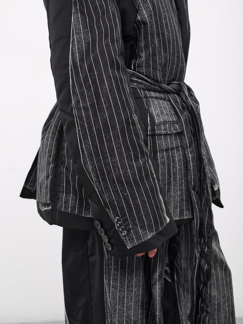 The Trompe L'oeil Padded Jacket (24-30-F-VE056-C532-BLACK-WHITE)