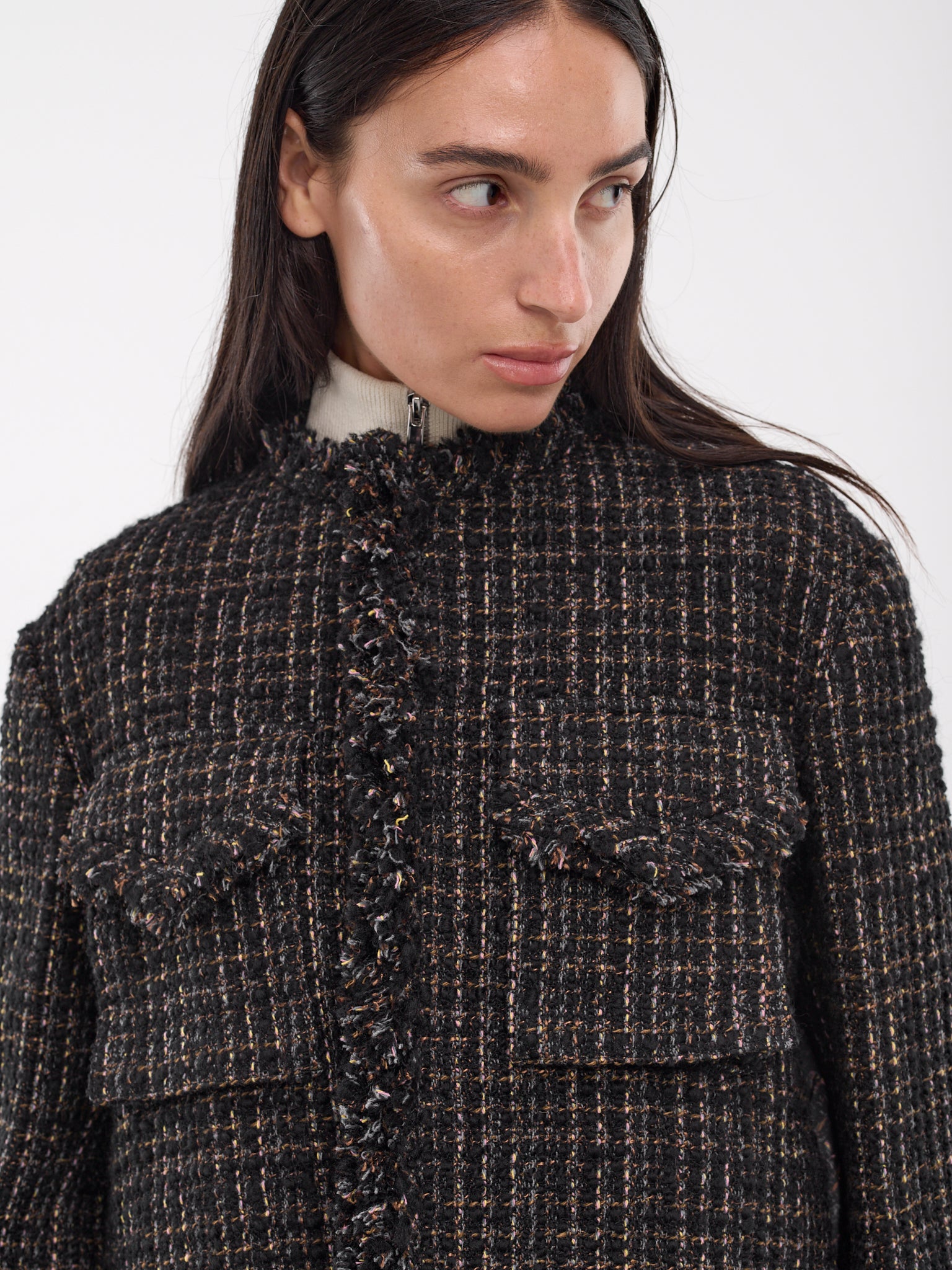 Tweed puffer jacket clearance