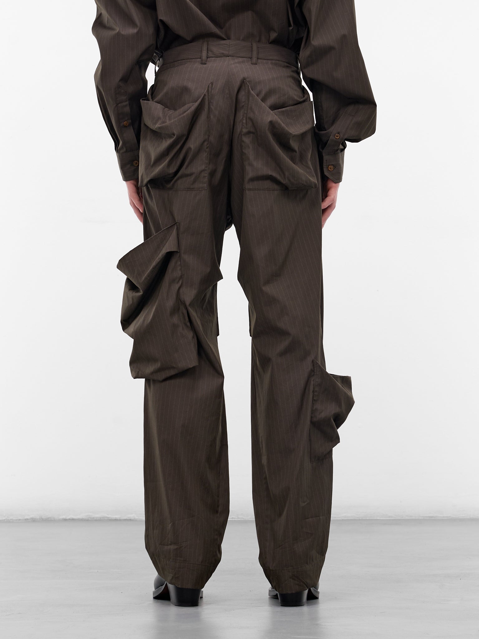 VIVIENNE WESTWOOD Pinstripe Draped Trousers - back