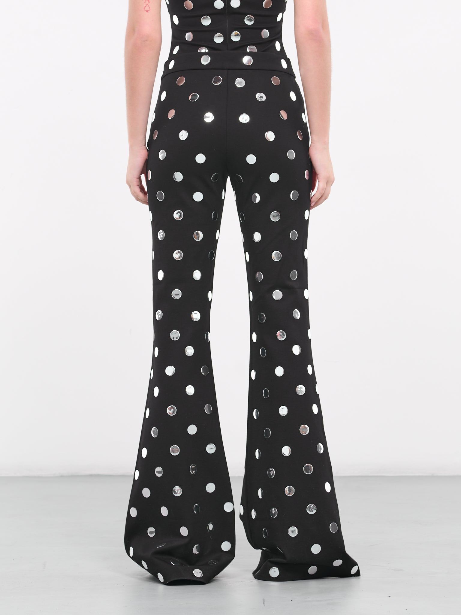 Polka Dot Flare Pants (2401P20184-BLACK)