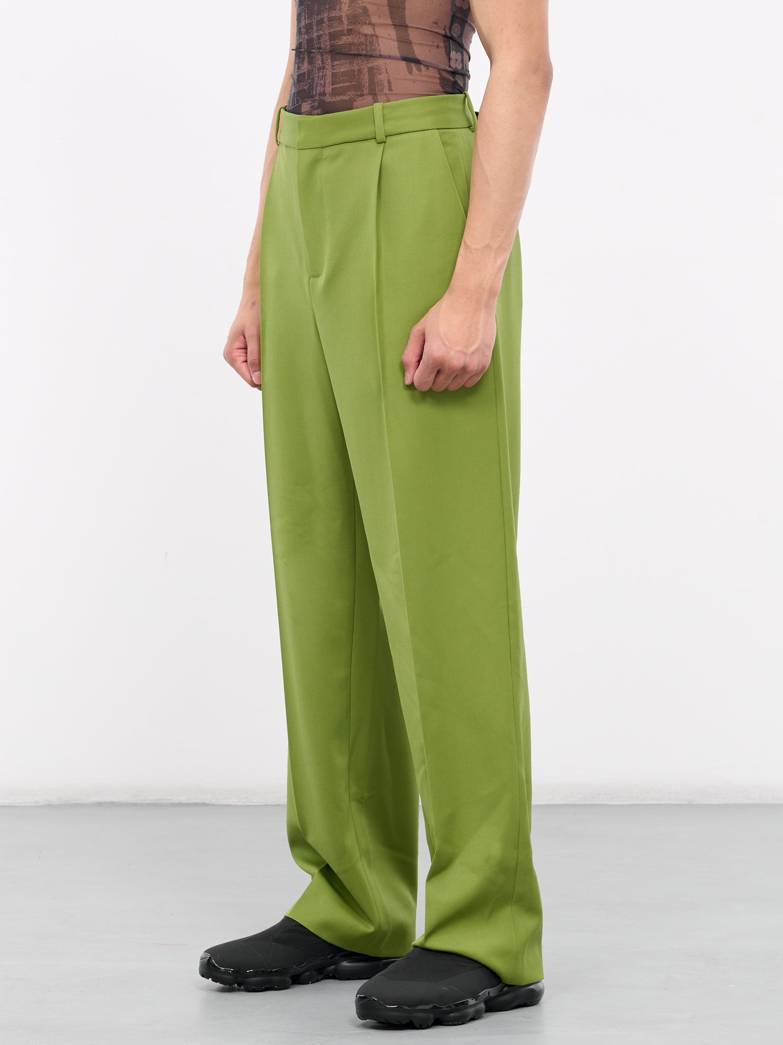 Pleated Trousers (241-M5030-W118-LIME)