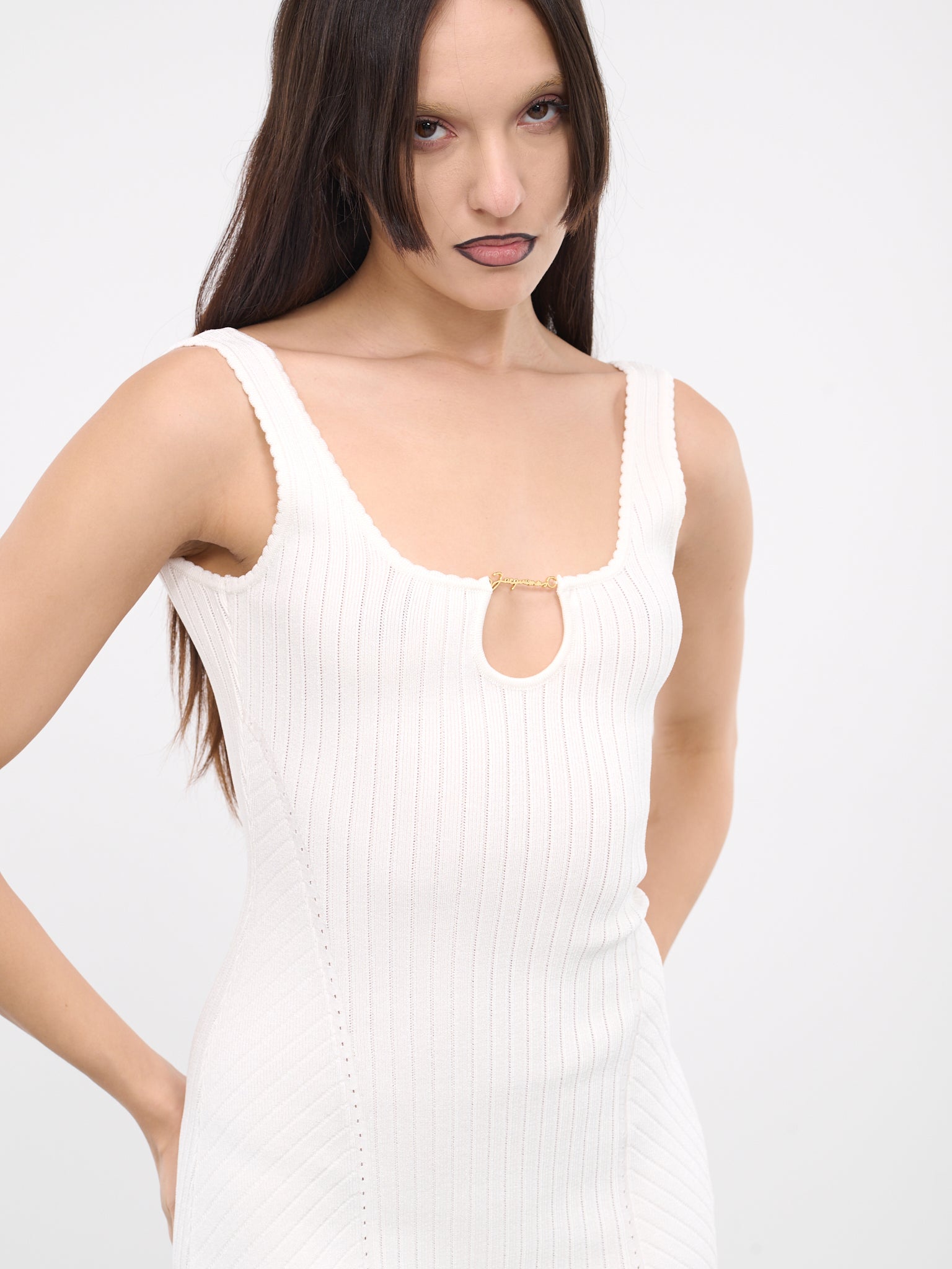 jacquemus white mini dress La Mini Robe Chemise - White - Size : 42