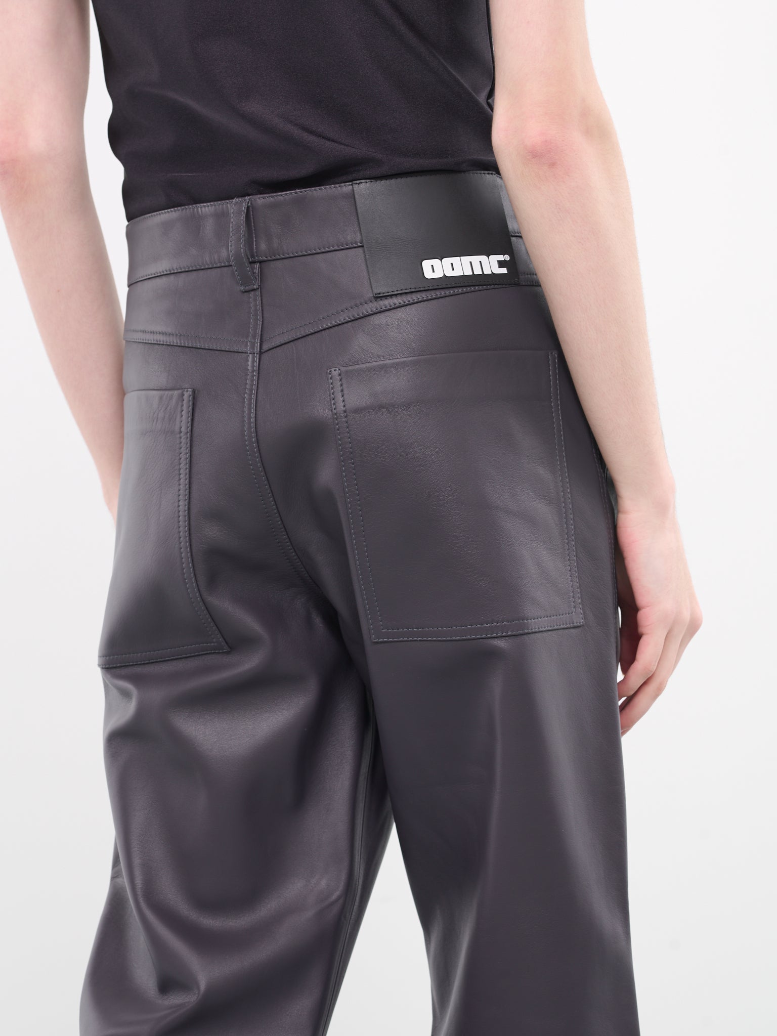 Titan Leather Trousers (24E28OAU71-020-STONE-GREY)