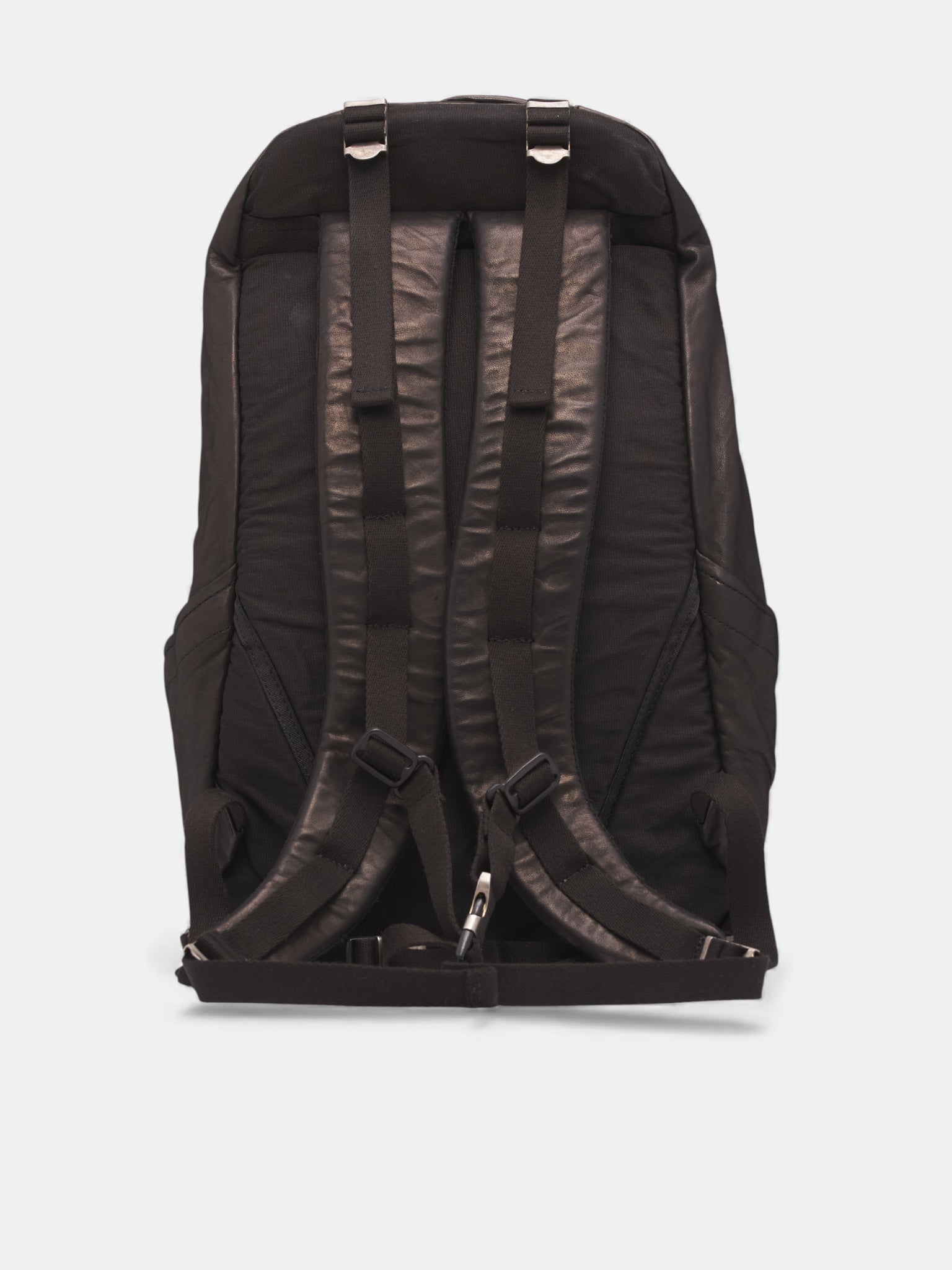 Black Leather Zip Backpack (243-03-BLACK)