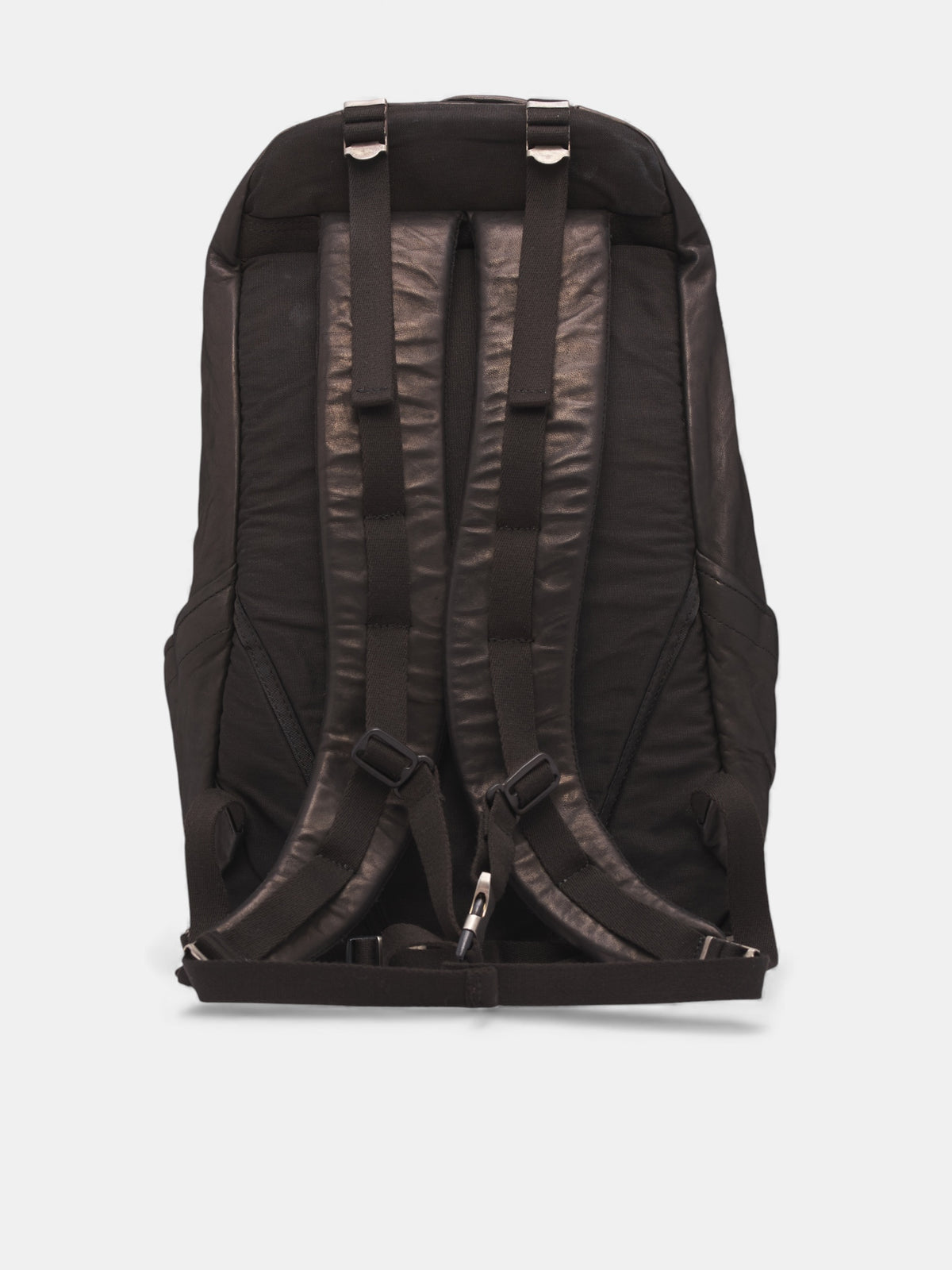 Black Leather Zip Backpack (243-03-BLACK)