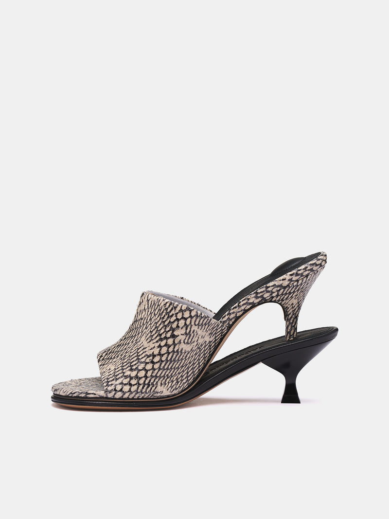 The Double Mules (243FO160-3233-BEIGE-BLACK)