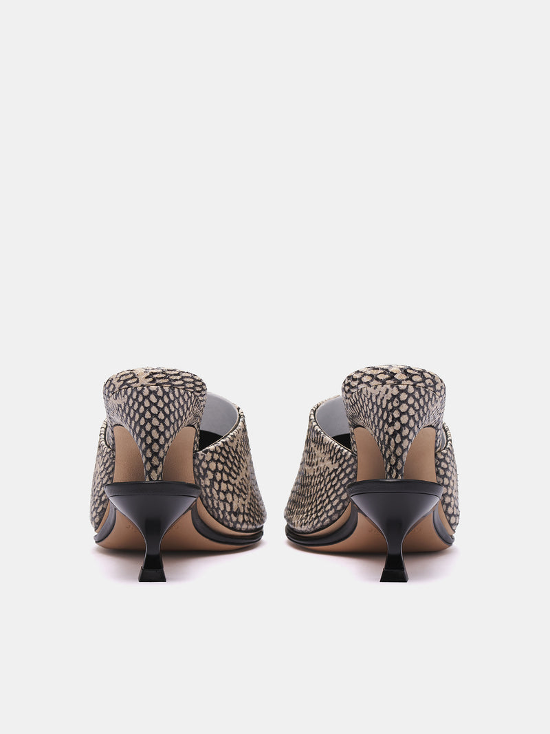 The Double Mules (243FO160-3233-BEIGE-BLACK)