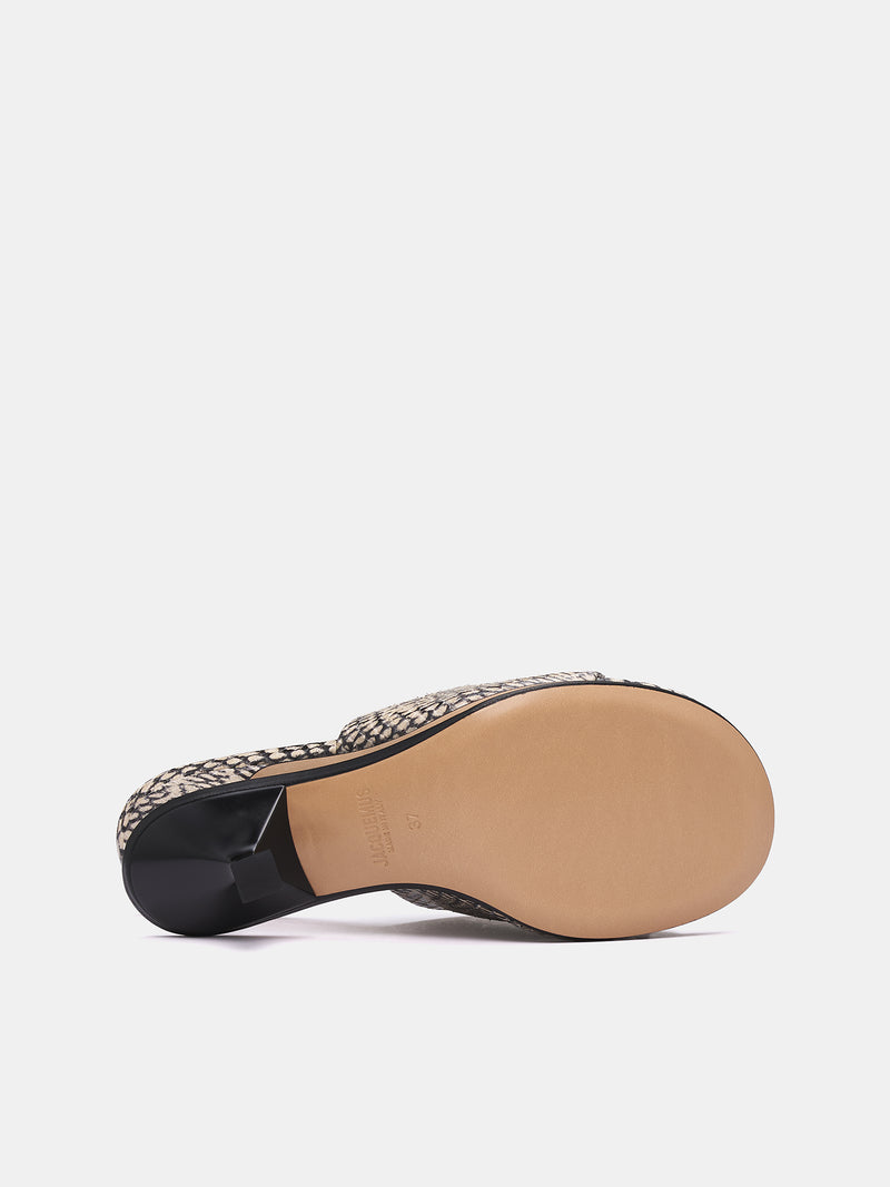 The Double Mules (243FO160-3233-BEIGE-BLACK)