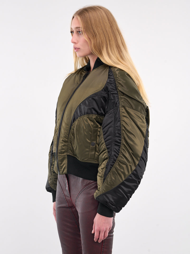 Satin Bomber Jacket (24F1BL0111870-MILITARY-BLACK)