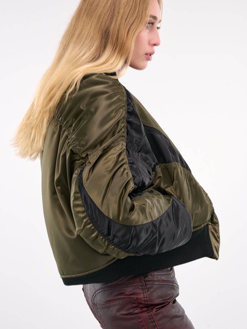 Satin Bomber Jacket (24F1BL0111870-MILITARY-BLACK)