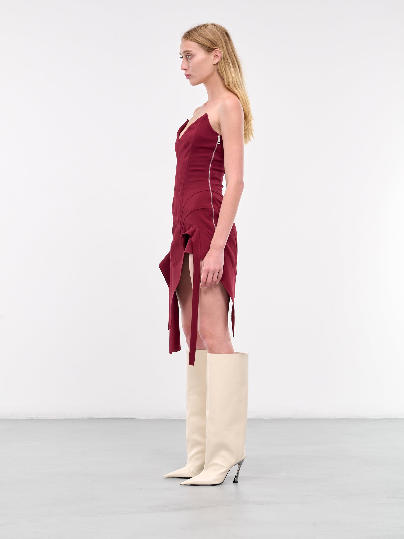 Draped Mini Dress (24F1R01661470-BLOOD-RED)