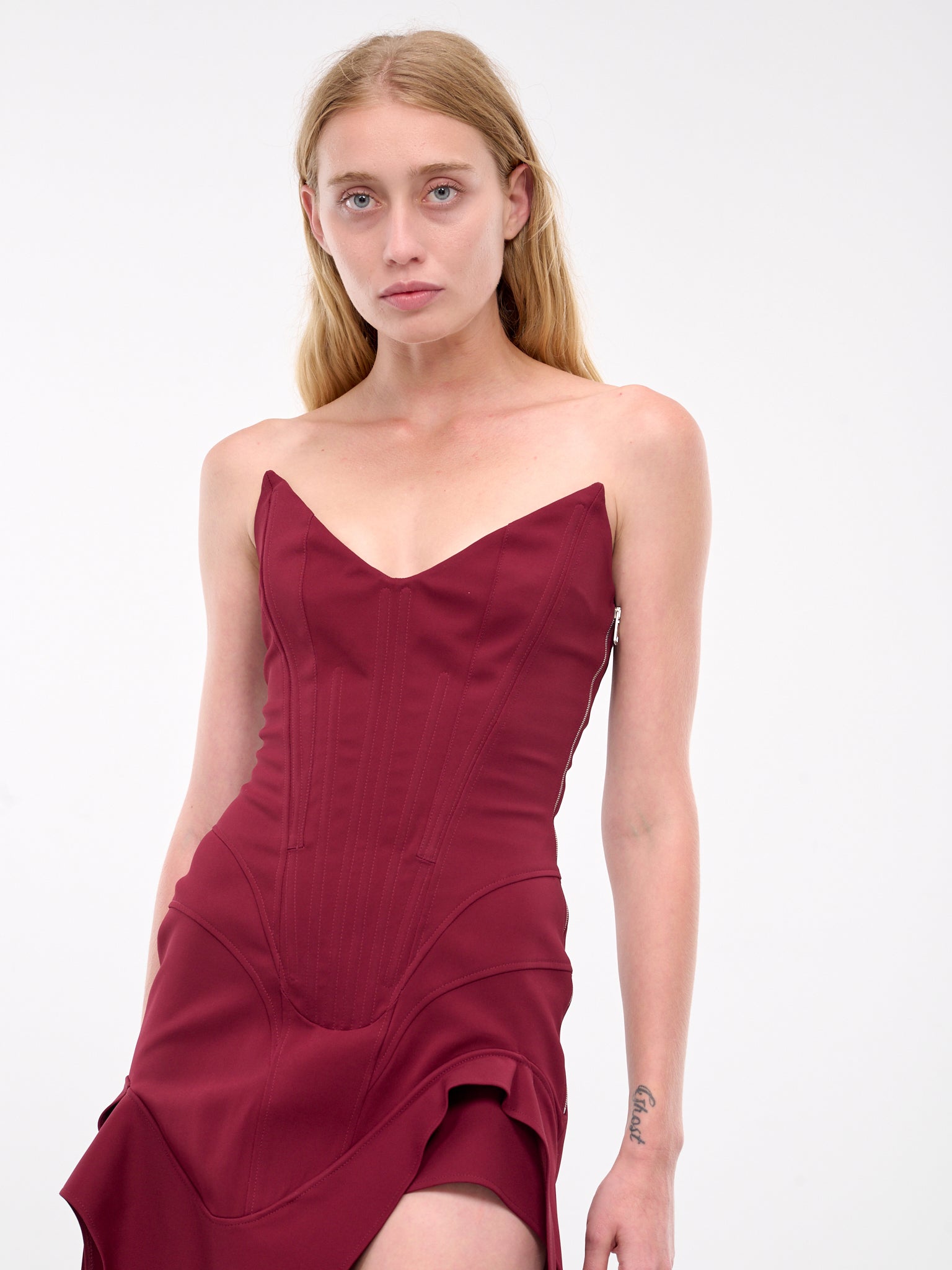 Draped Mini Dress (24F1R01661470-BLOOD-RED)
