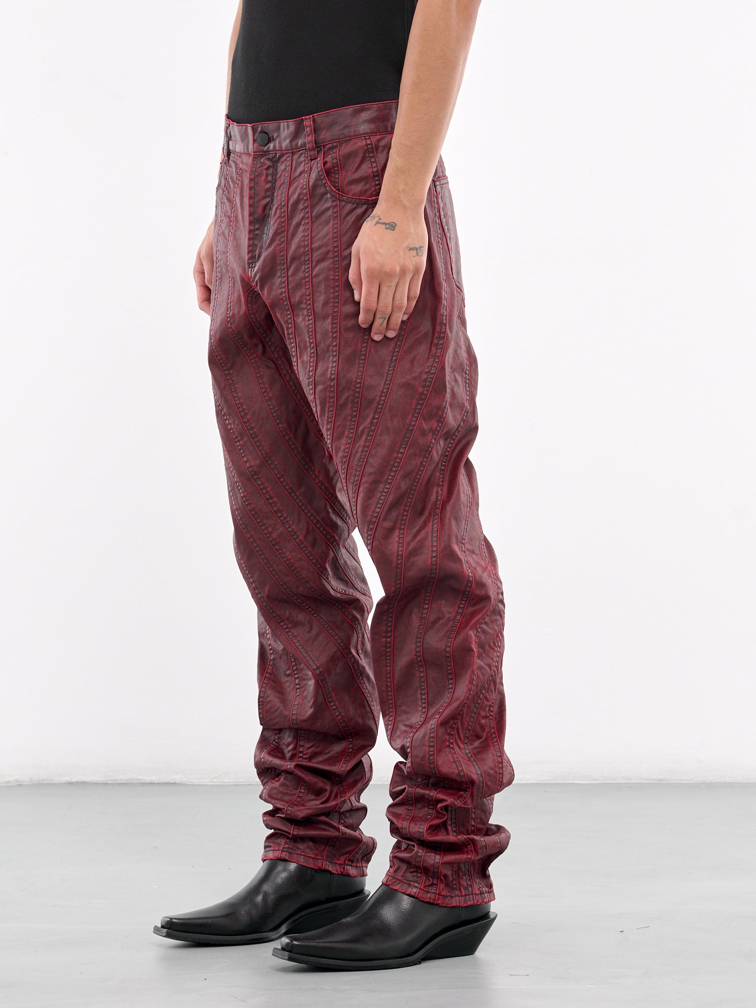 Waxed Spiral Jeans (24F6PA0327286-VAMPIRE)