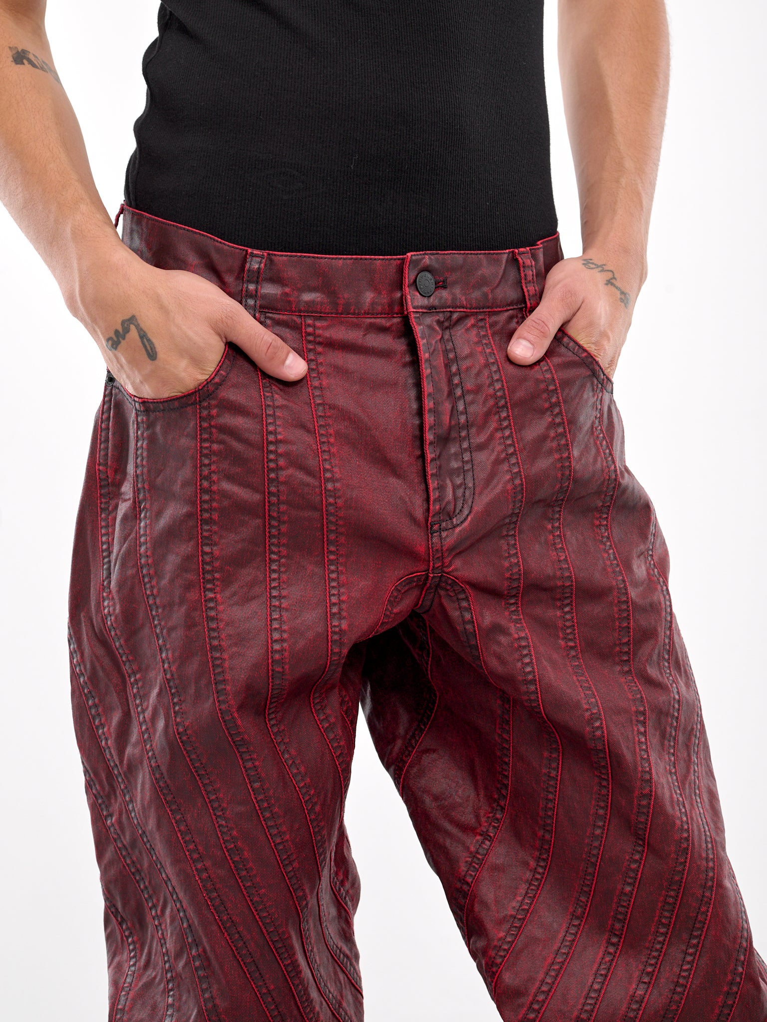 Waxed Spiral Jeans (24F6PA0327286-VAMPIRE)