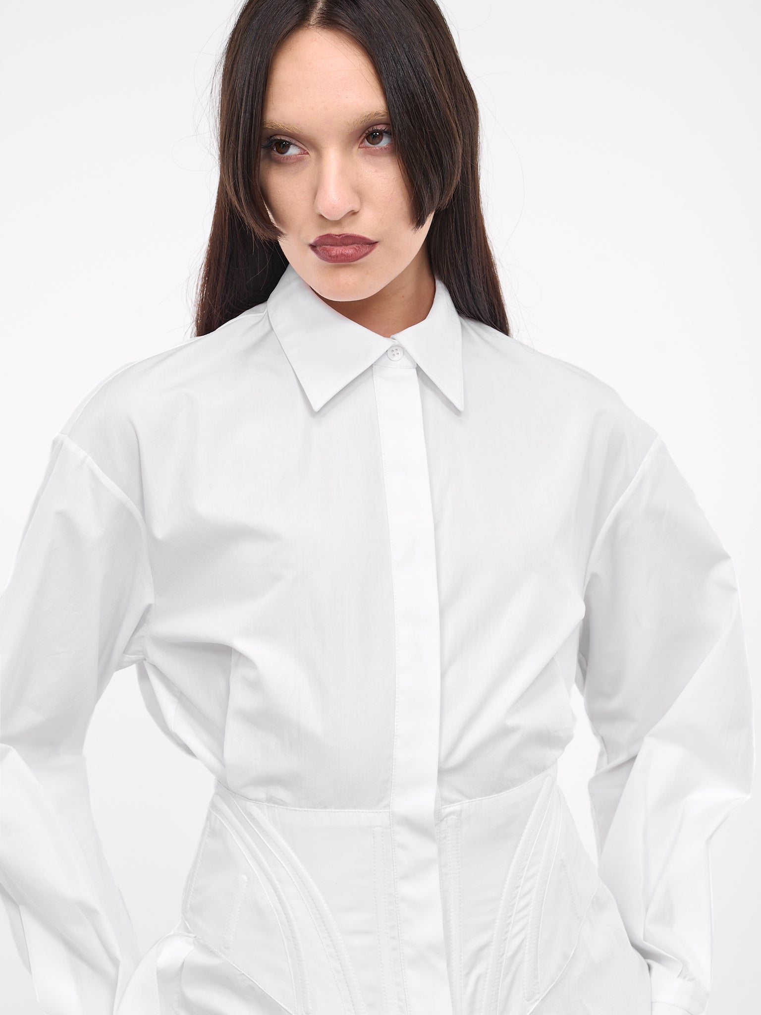 Mugler Poplin Midi Dress Mugler Poplin Midi Dress