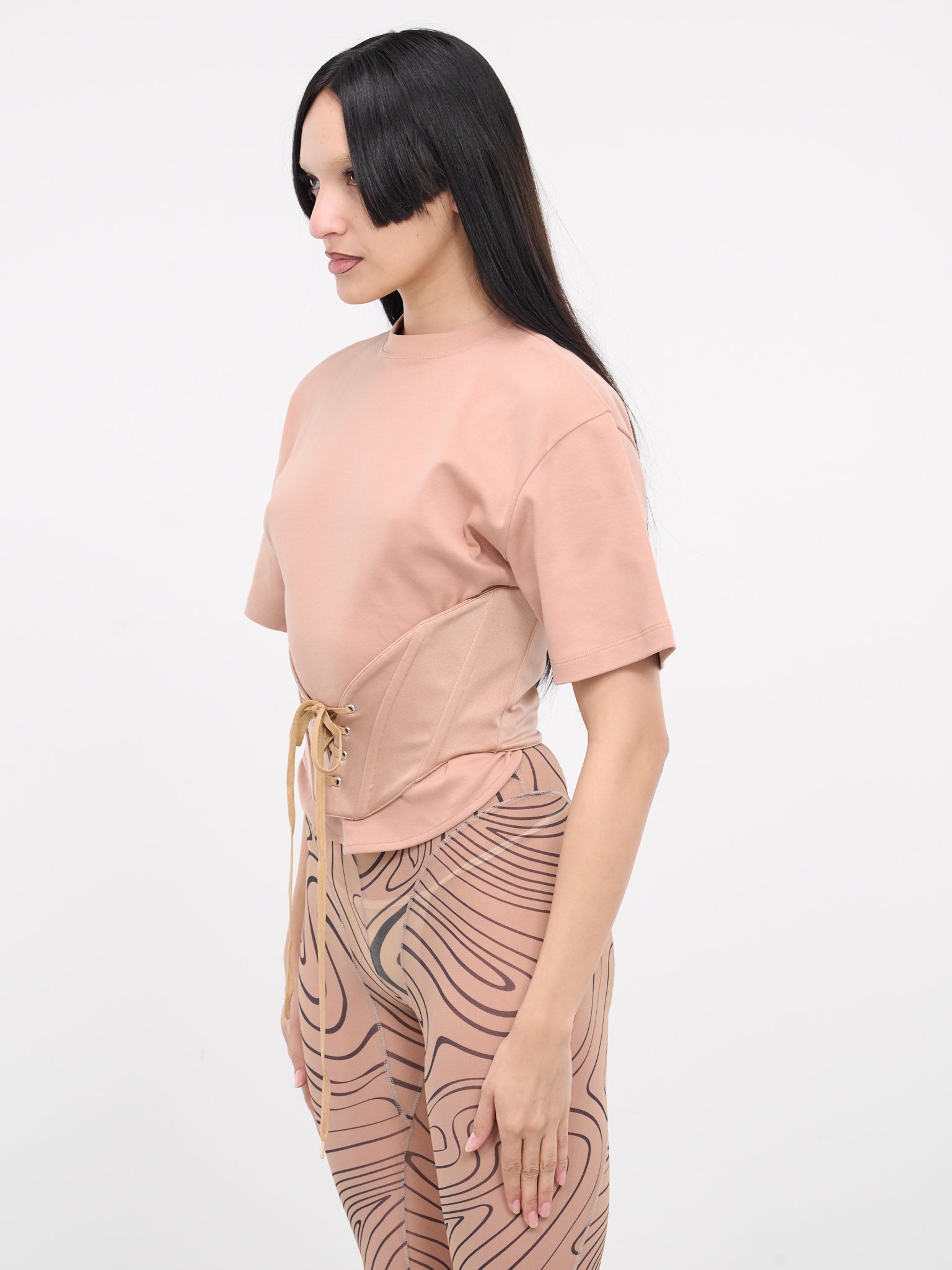 Corseted Tee (24P3TO0671274-TAN)