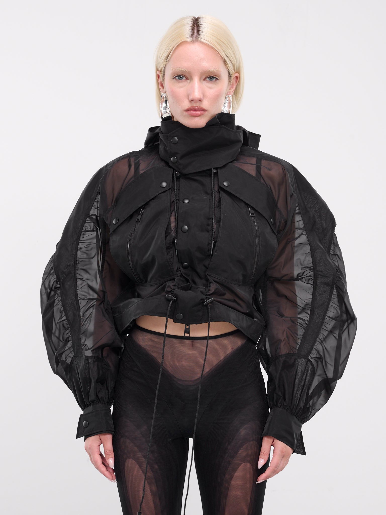 Sheer Bomber Jacket (24S1BL0109864-BLACK)