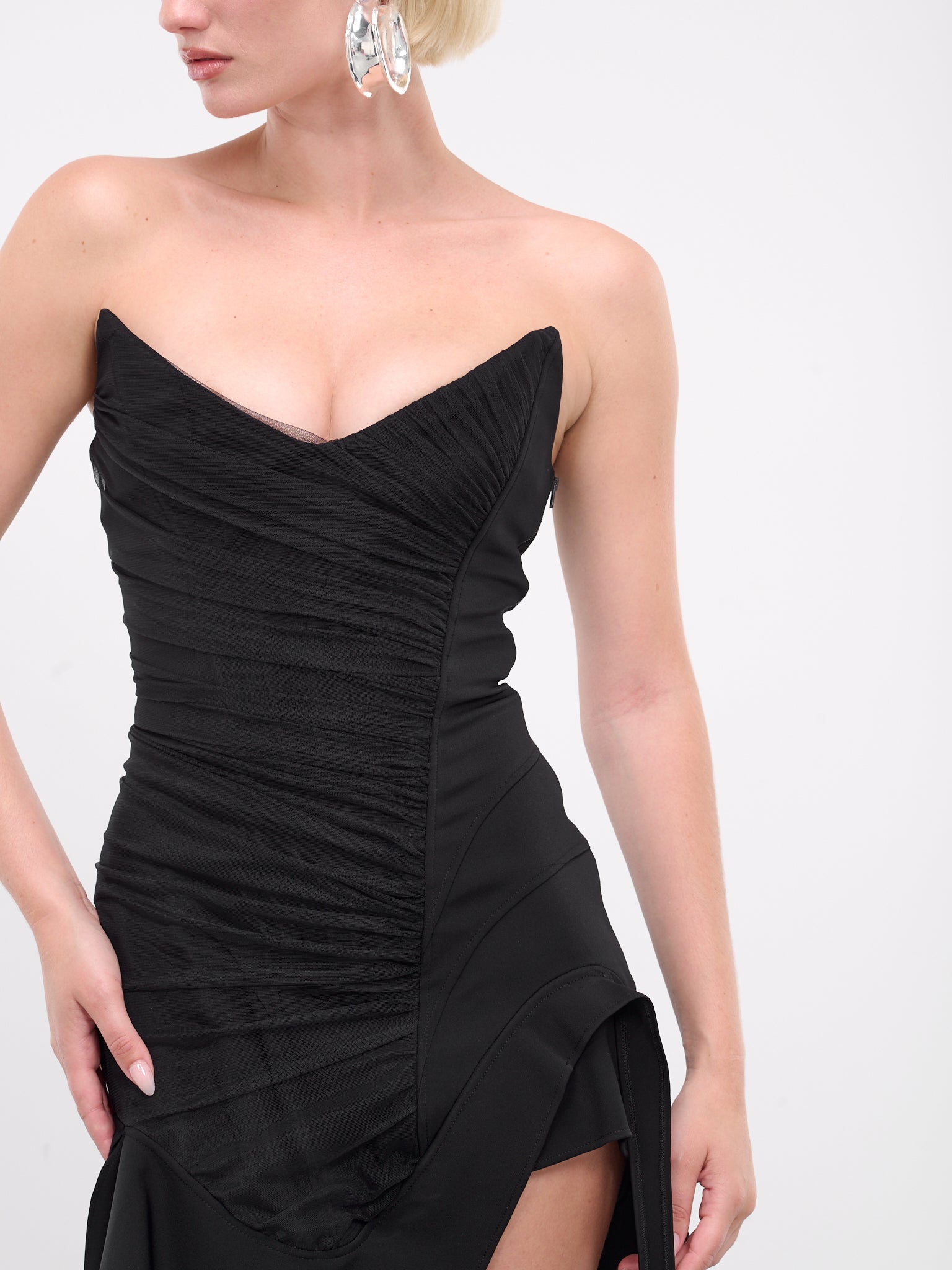 Asymmetric Bustier Dress (24S1RO1564470-BLACK)