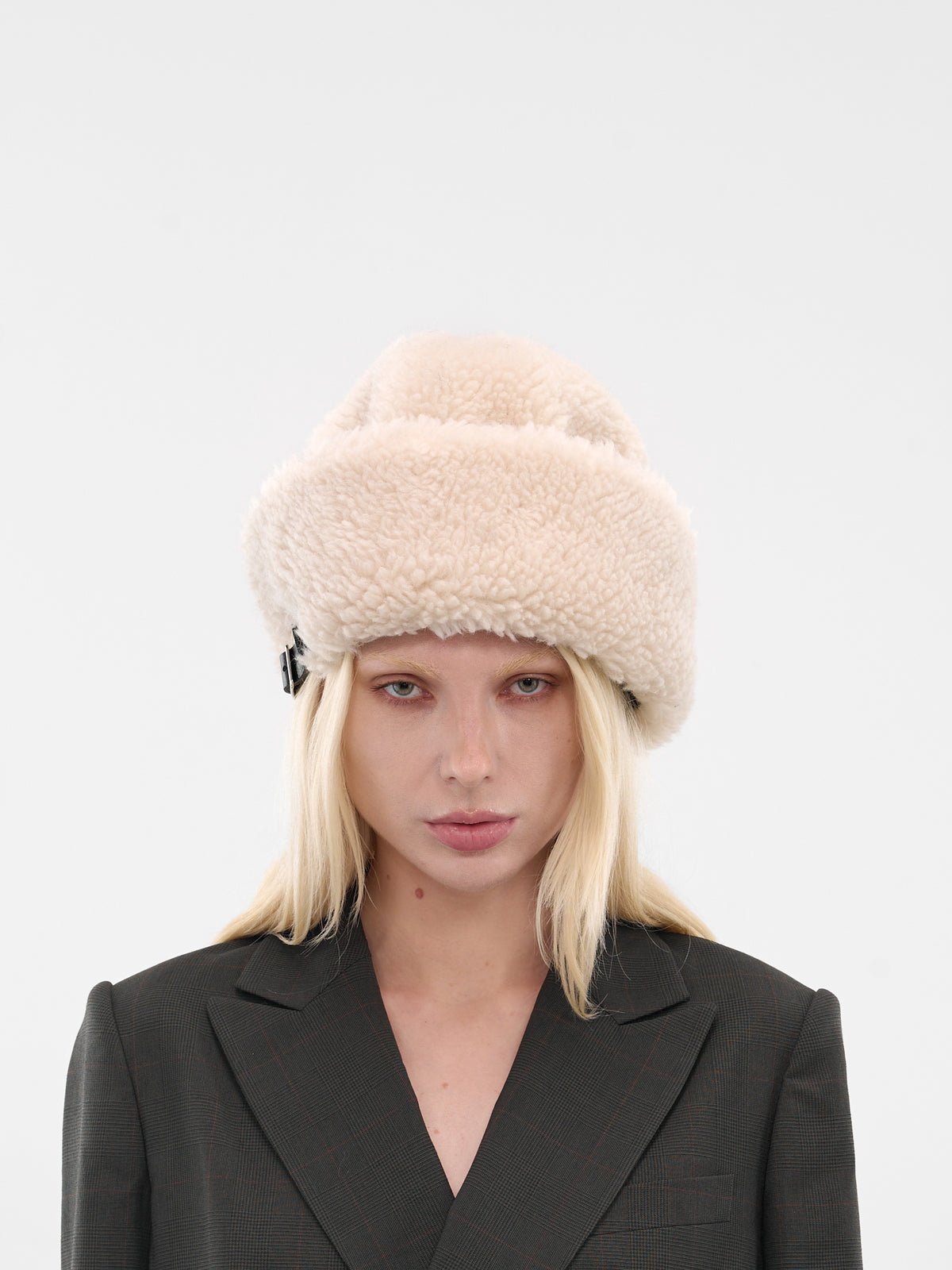 Ivory Fuzzy Wool Cap (25-01043S-199-IVORY)