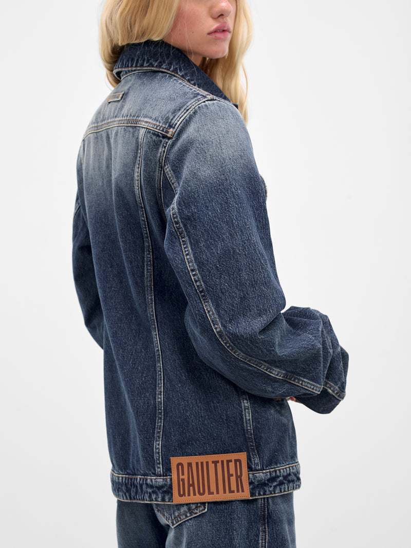 Blue Oversized Sleeves Denim Jacket (25-03-W-JA003-D024-VINTAGE-BLU)