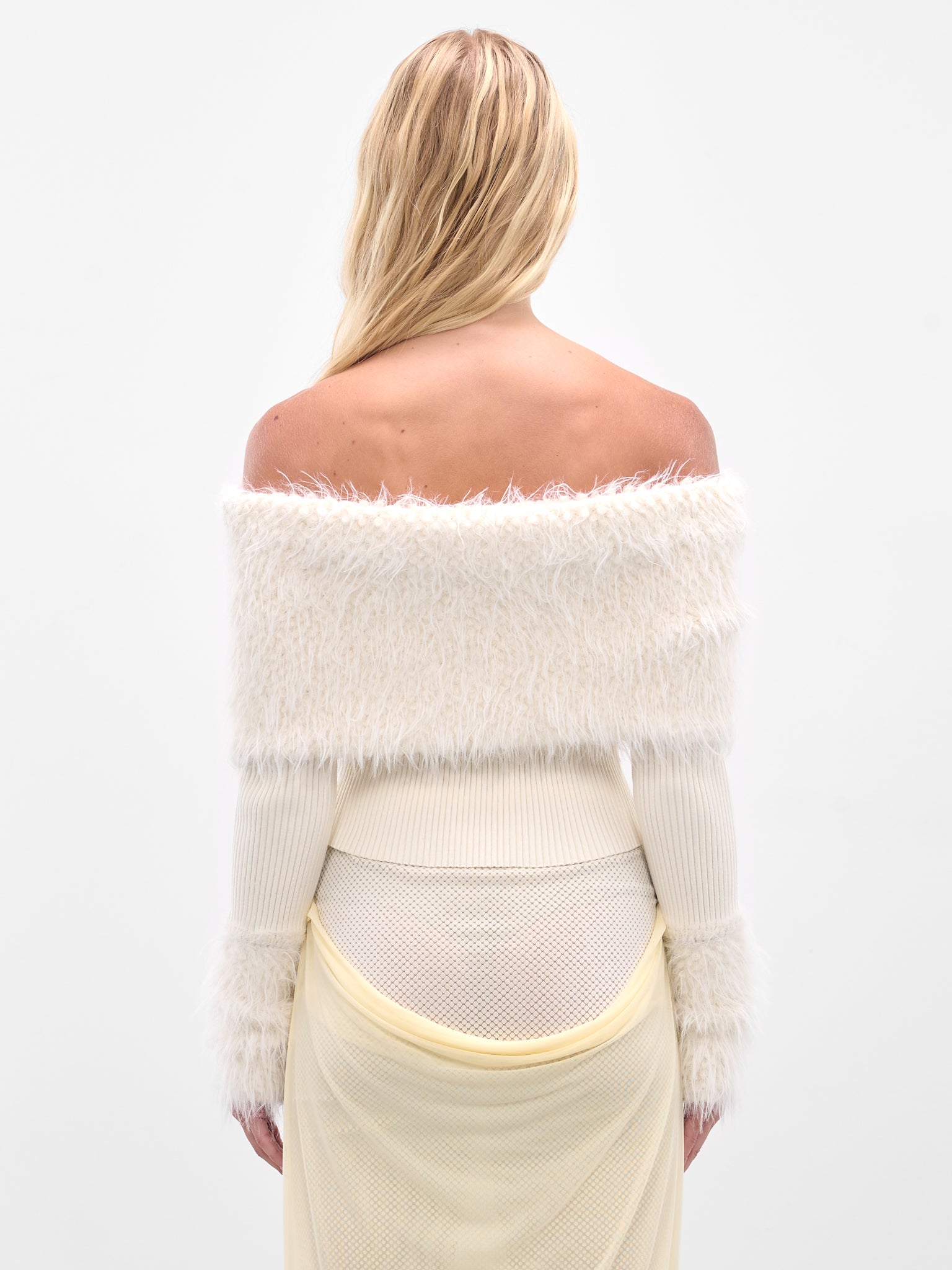 Ecru Hairy Ribbed Crop Sweater (25-03-W-PO018-K005-ECRU)