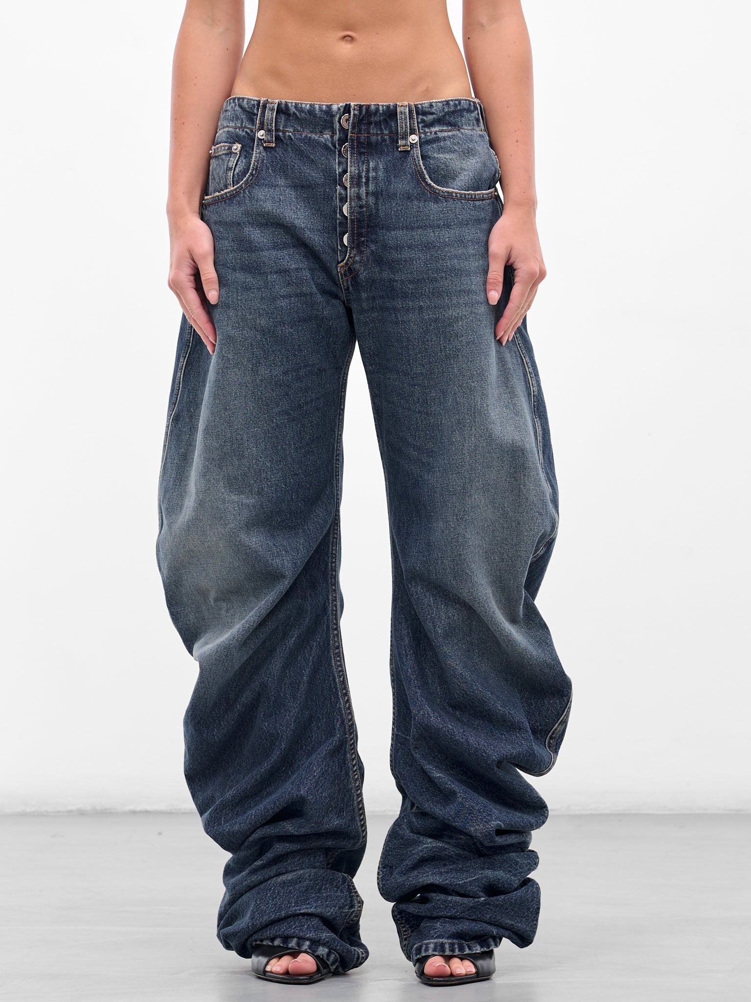 Blue Oversized Stacking Denim Jeans (25-03-W-TR008-D024-VINTAGE-BLU)