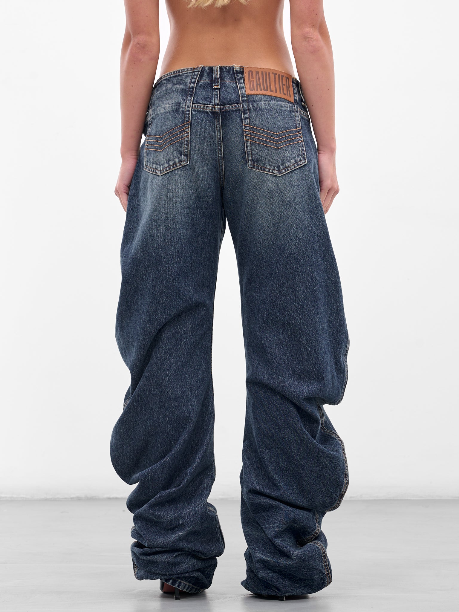 Blue Oversized Stacking Denim Jeans (25-03-W-TR008-D024-VINTAGE-BLU)