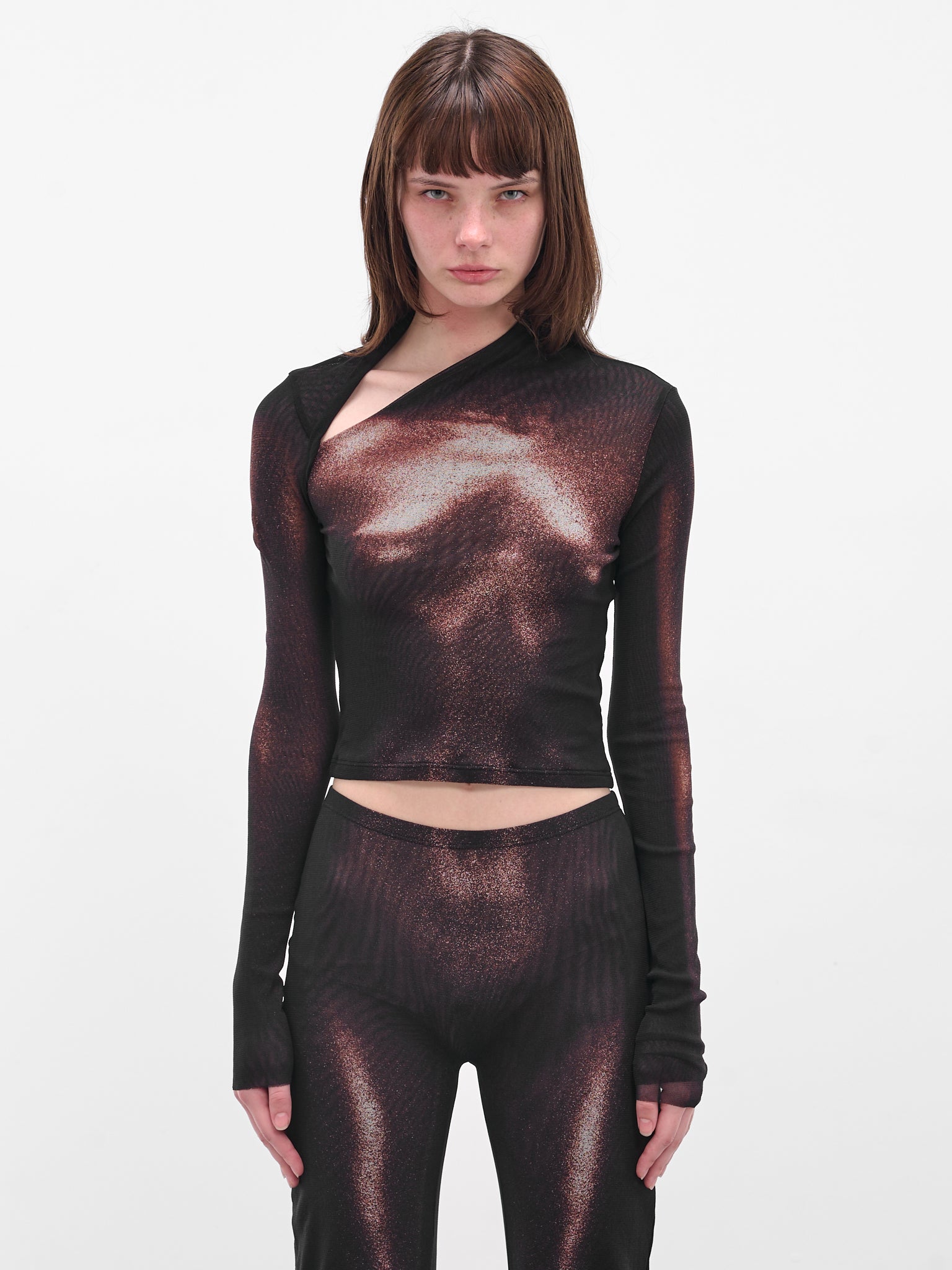 Bronze Body Dust Crop Top (25-04-W-TO351-M010P-BLACK-BROW)
